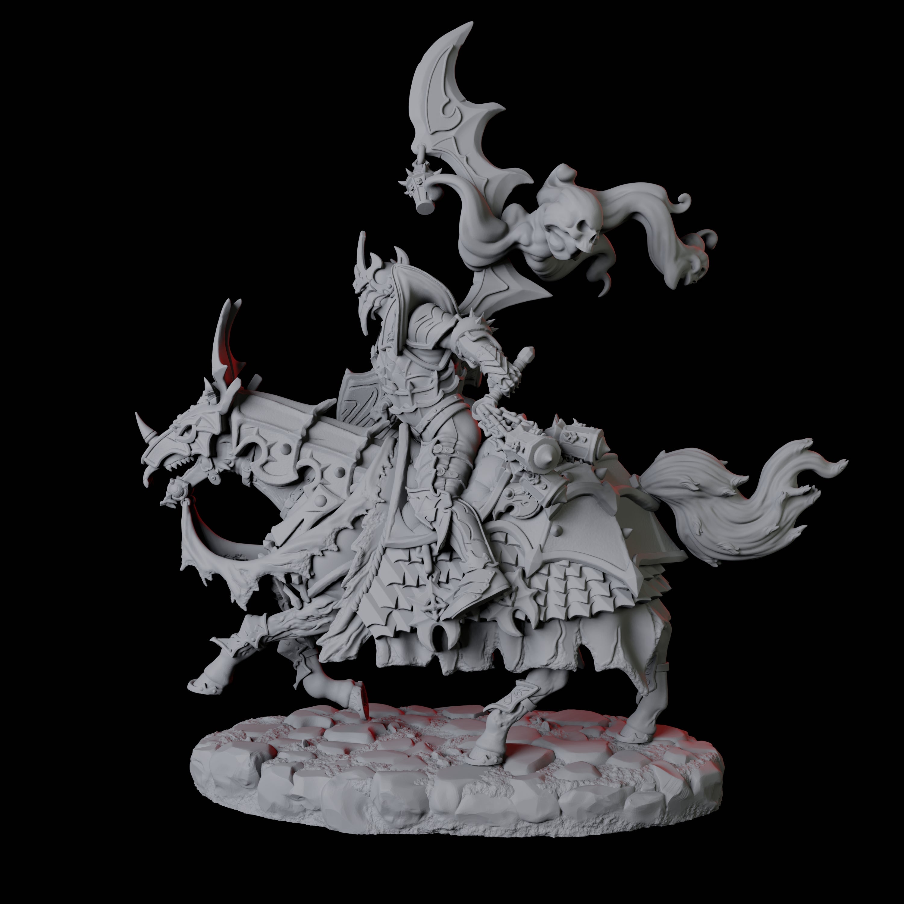 Stalking Mounted Revenant D Miniature for Dungeons and Dragons, Pathfinder or other TTRPGs