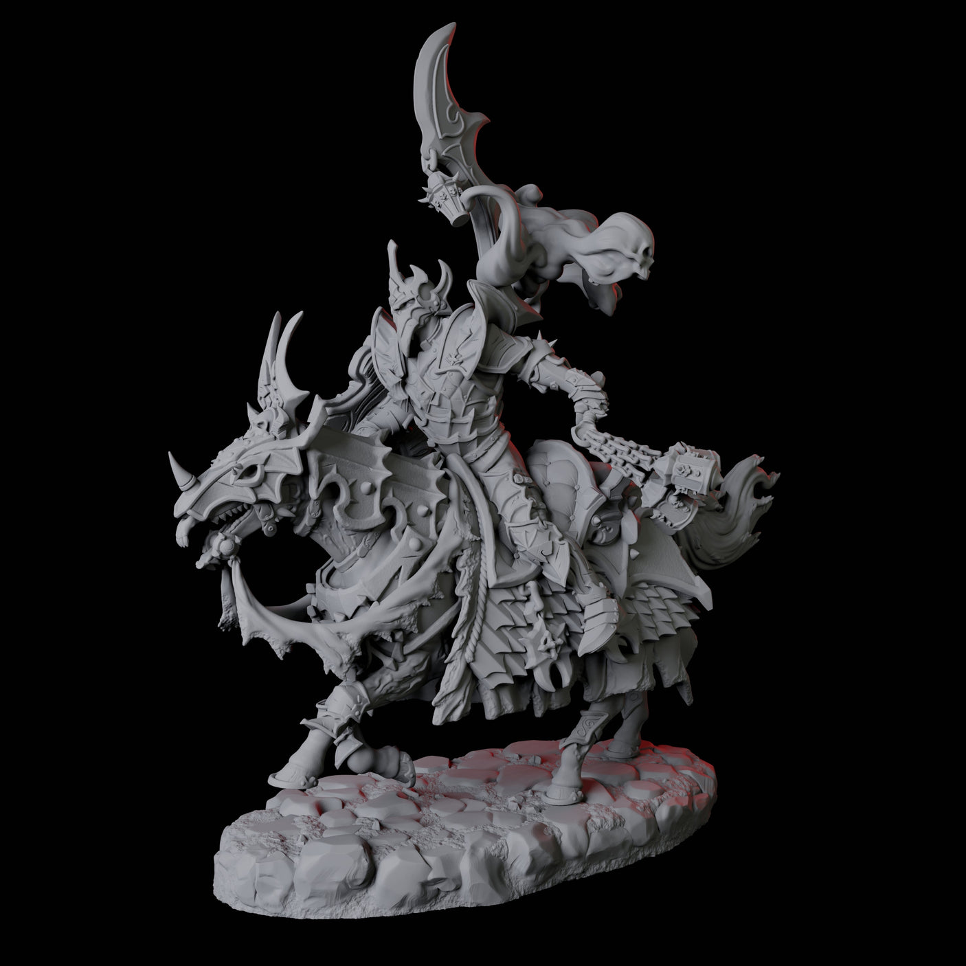 Stalking Mounted Revenant D Miniature for Dungeons and Dragons, Pathfinder or other TTRPGs
