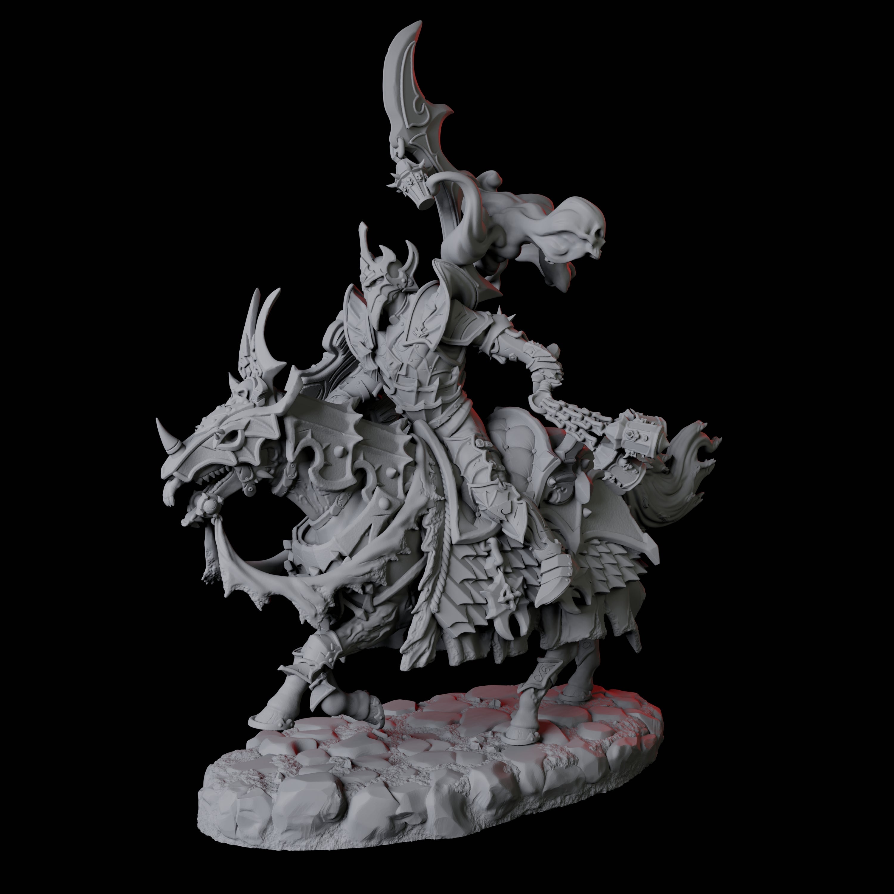 Stalking Mounted Revenant D Miniature for Dungeons and Dragons, Pathfinder or other TTRPGs