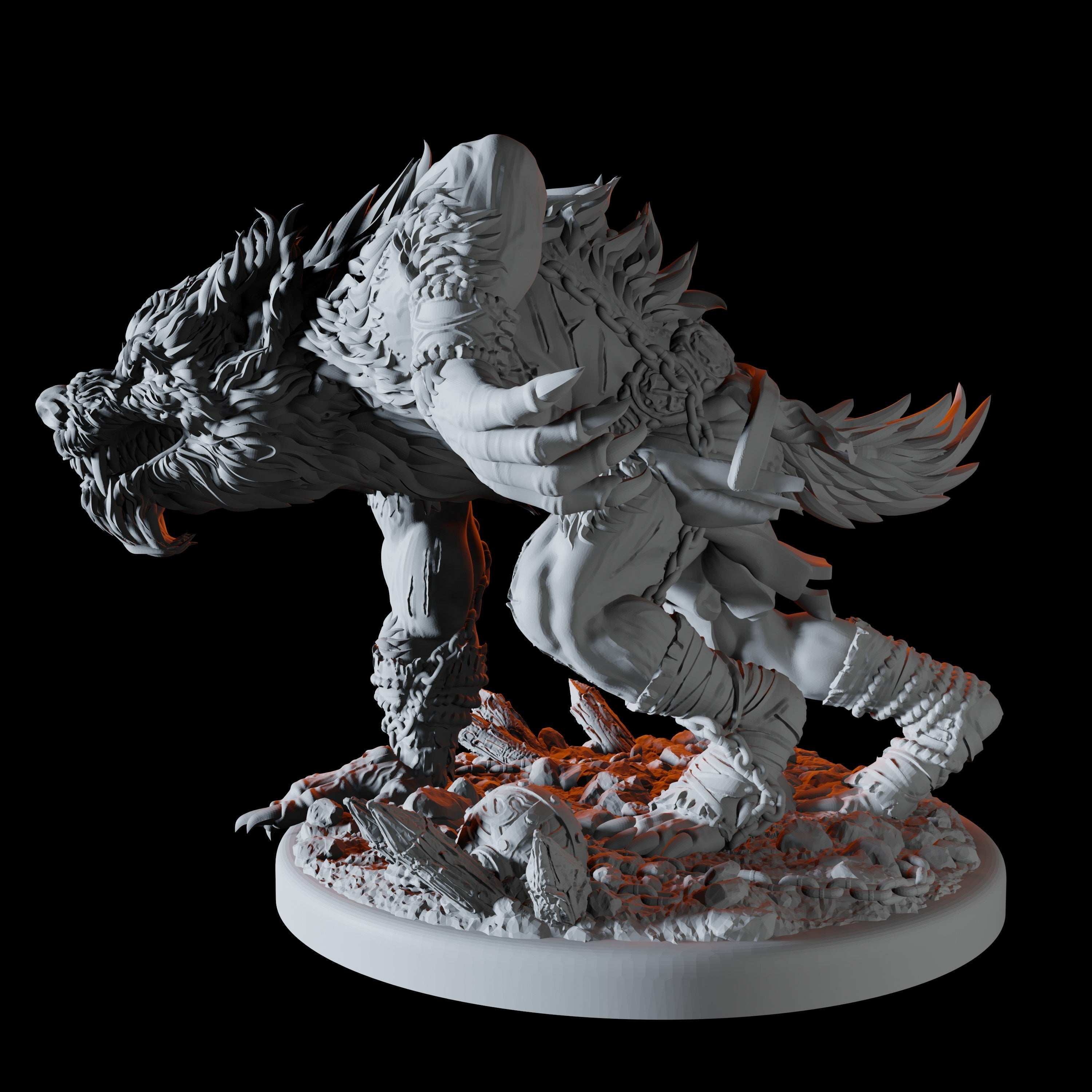 Stalking Werewolf Miniature for Dungeons and Dragons - Myth Forged