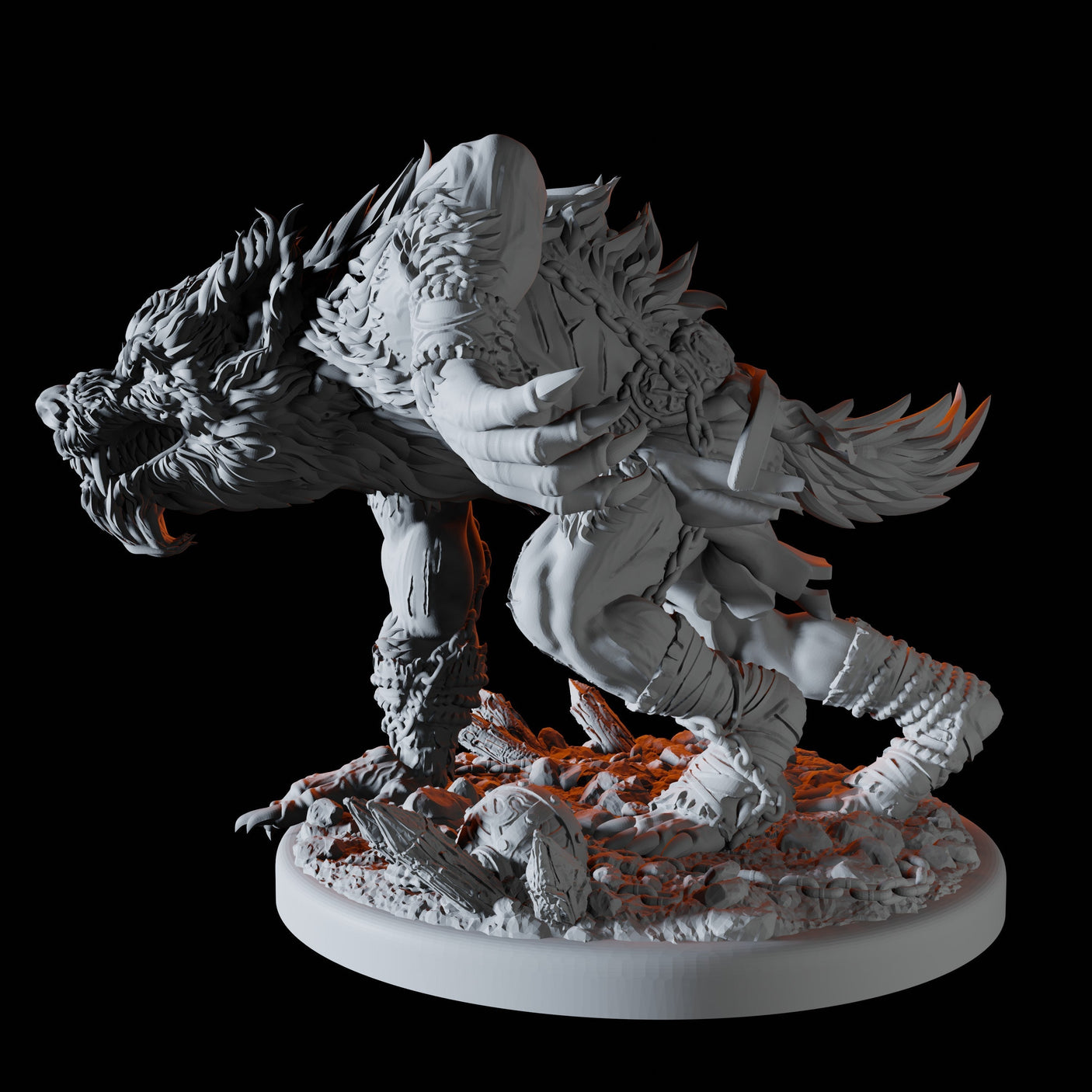 Stalking Werewolf Miniature for Dungeons and Dragons, Pathfinder or other TTRPGs