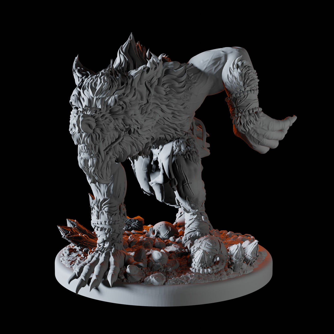 Stalking Werewolf Miniature for Dungeons and Dragons, Pathfinder or other TTRPGs