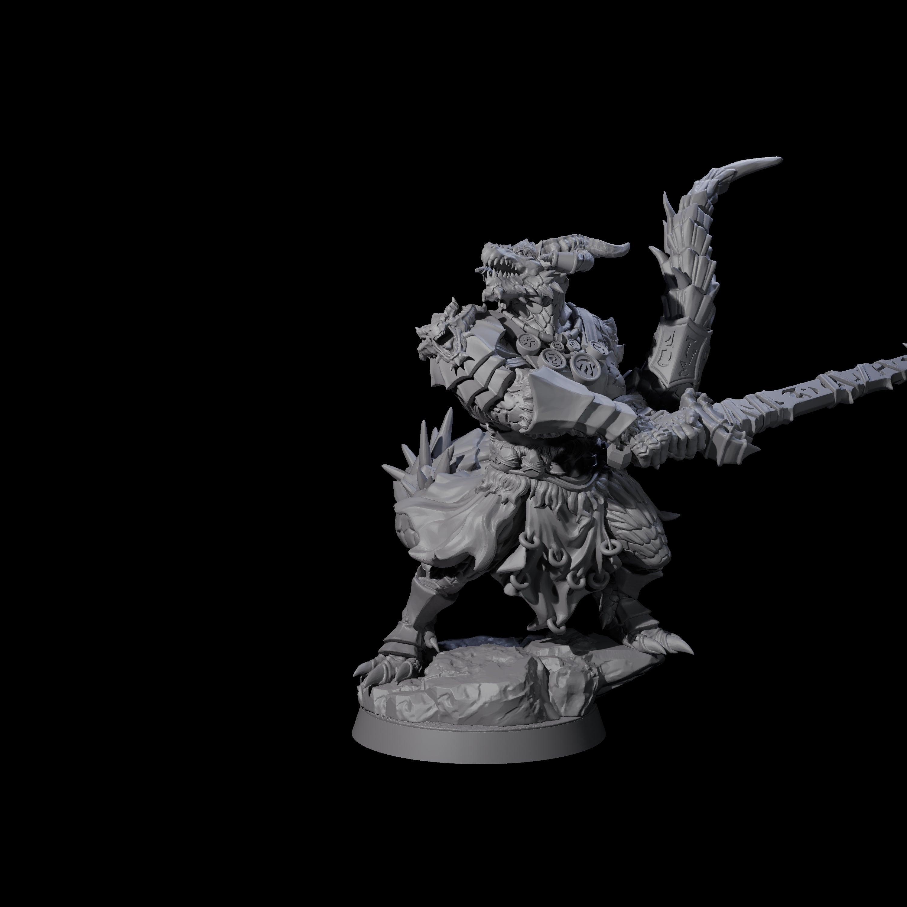 Stalking Winged Dragonborn Battlemaster Miniature for Dungeons and Dragons, Pathfinder or other TTRPGs