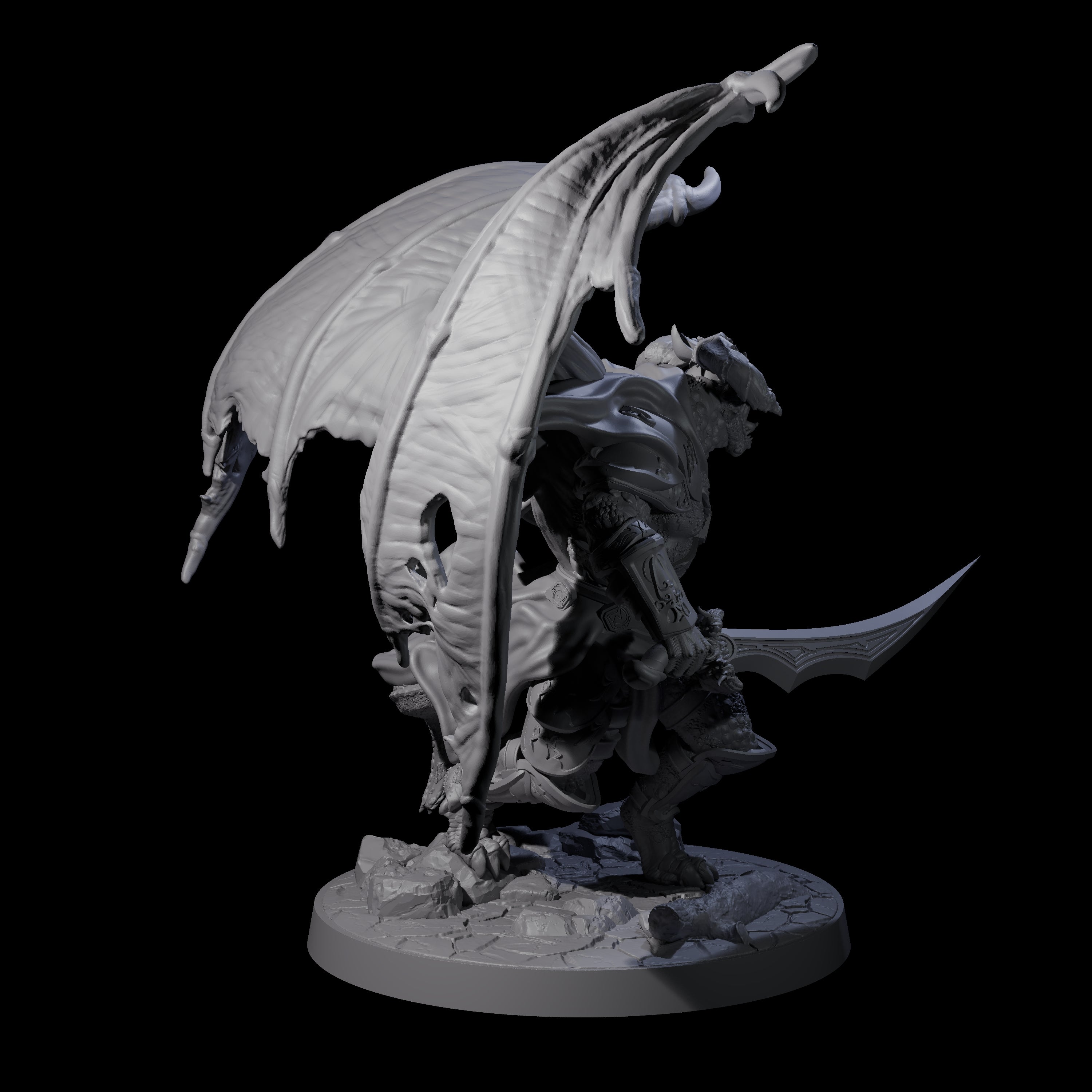 Stalking Winged Dragonborn Battlemaster Miniature for Dungeons and Dragons, Pathfinder or other TTRPGs