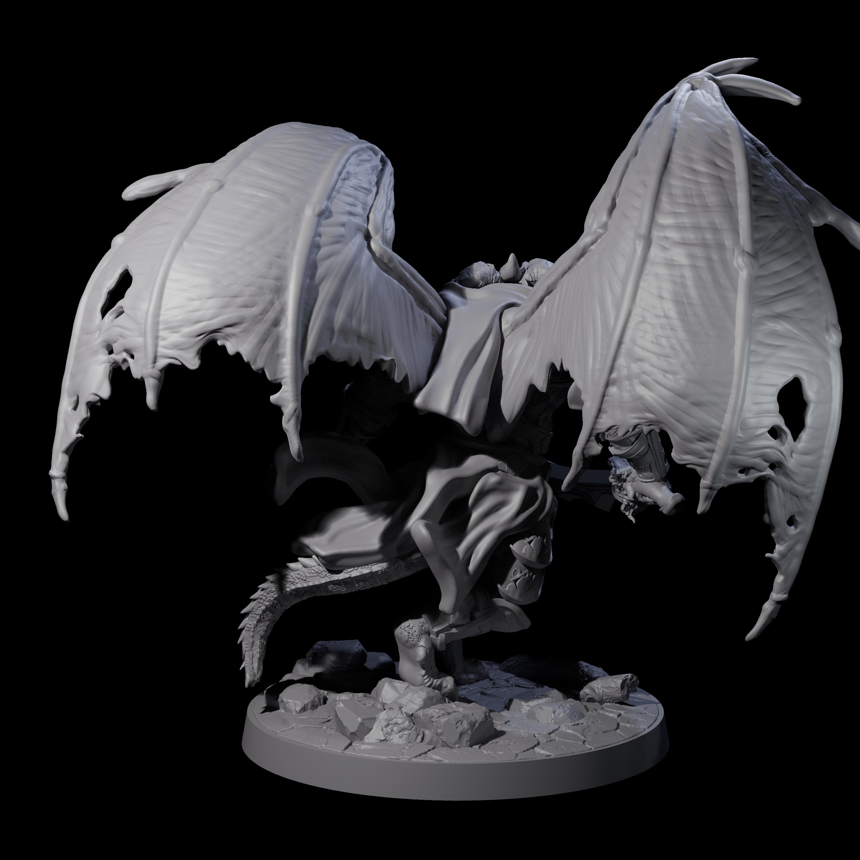 Stalking Winged Dragonborn Battlemaster Miniature for Dungeons and Dragons, Pathfinder or other TTRPGs