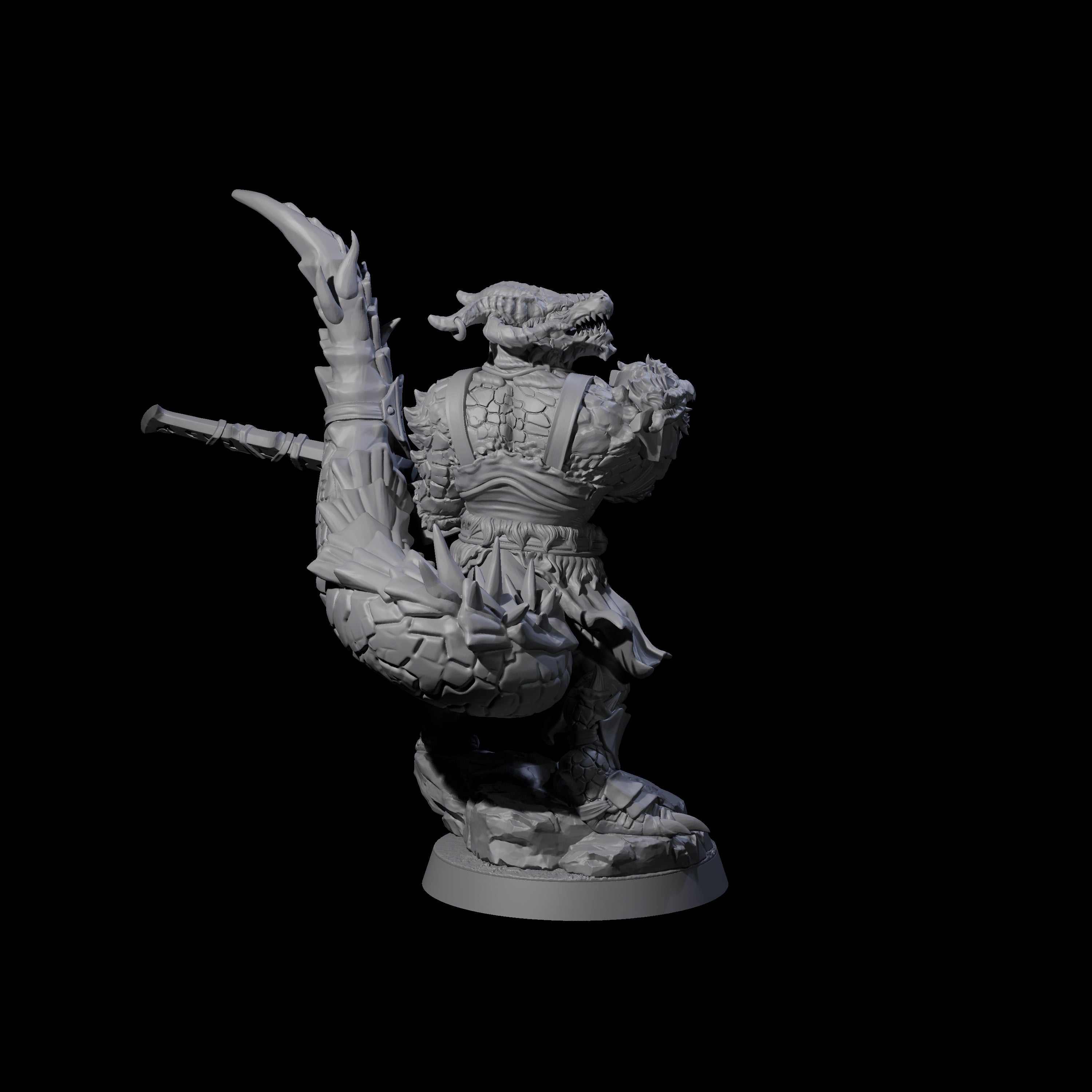 Stalking Winged Dragonborn Battlemaster Miniature for Dungeons and Dragons, Pathfinder or other TTRPGs