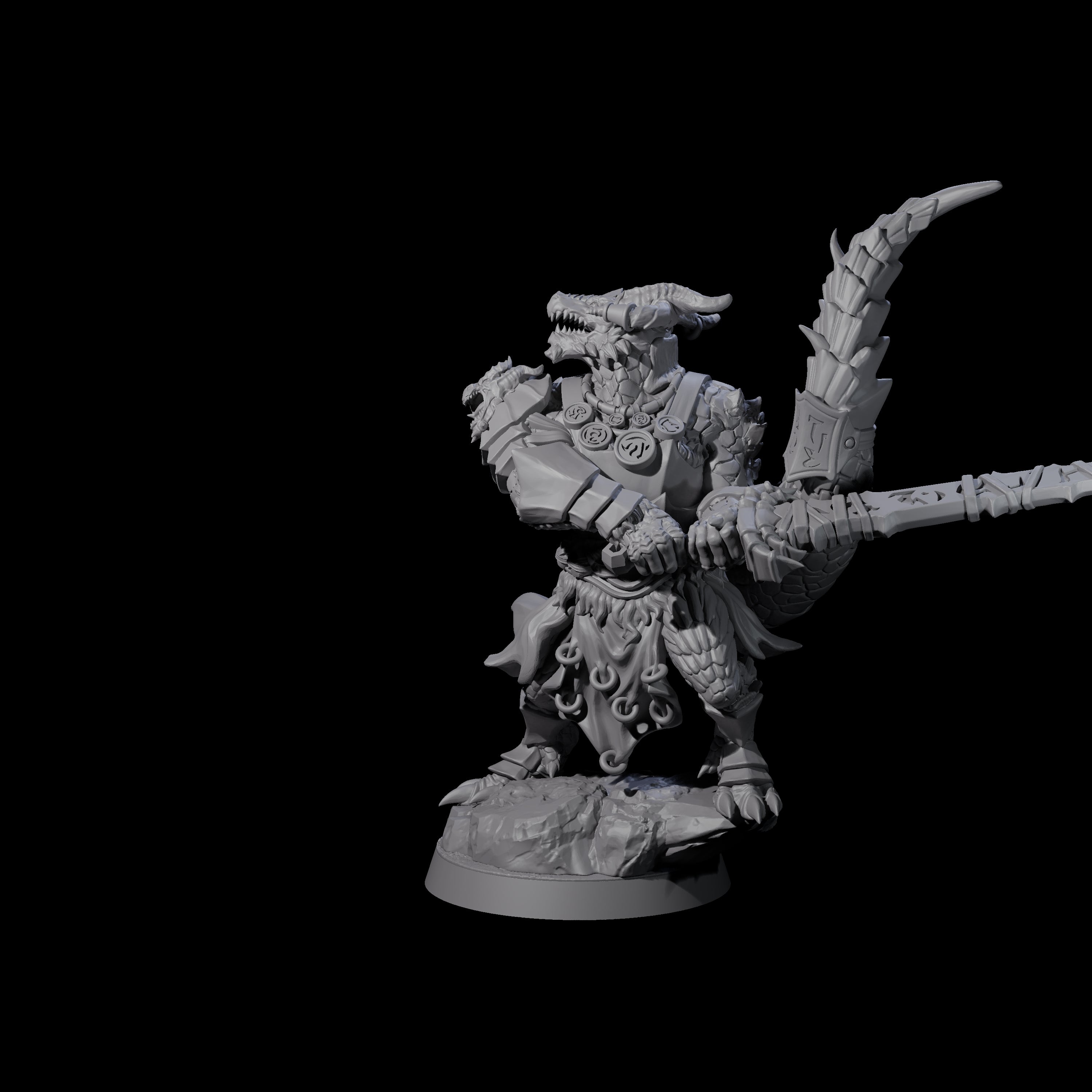 Stalking Winged Dragonborn Battlemaster Miniature for Dungeons and Dragons, Pathfinder or other TTRPGs
