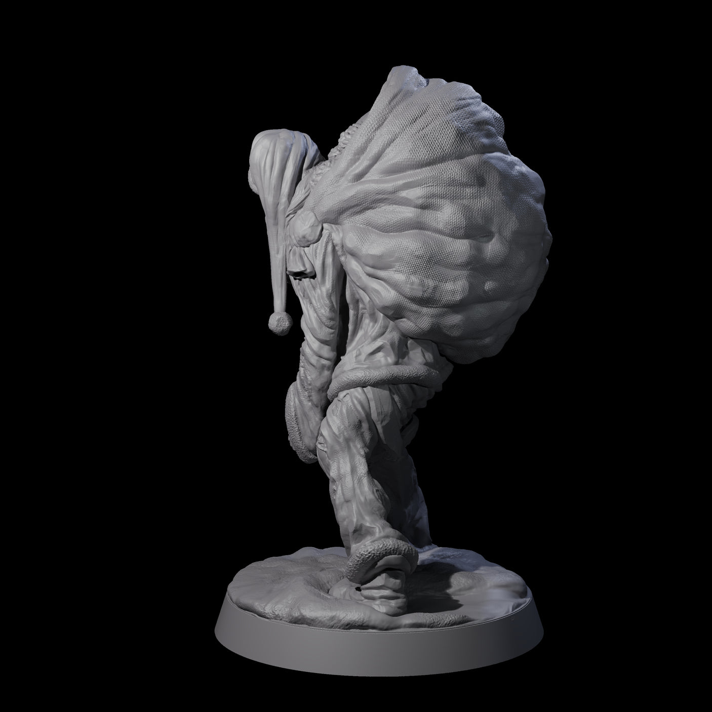 Stalking Zombie Santa Miniature for Dungeons and Dragons, Pathfinder or other TTRPGs