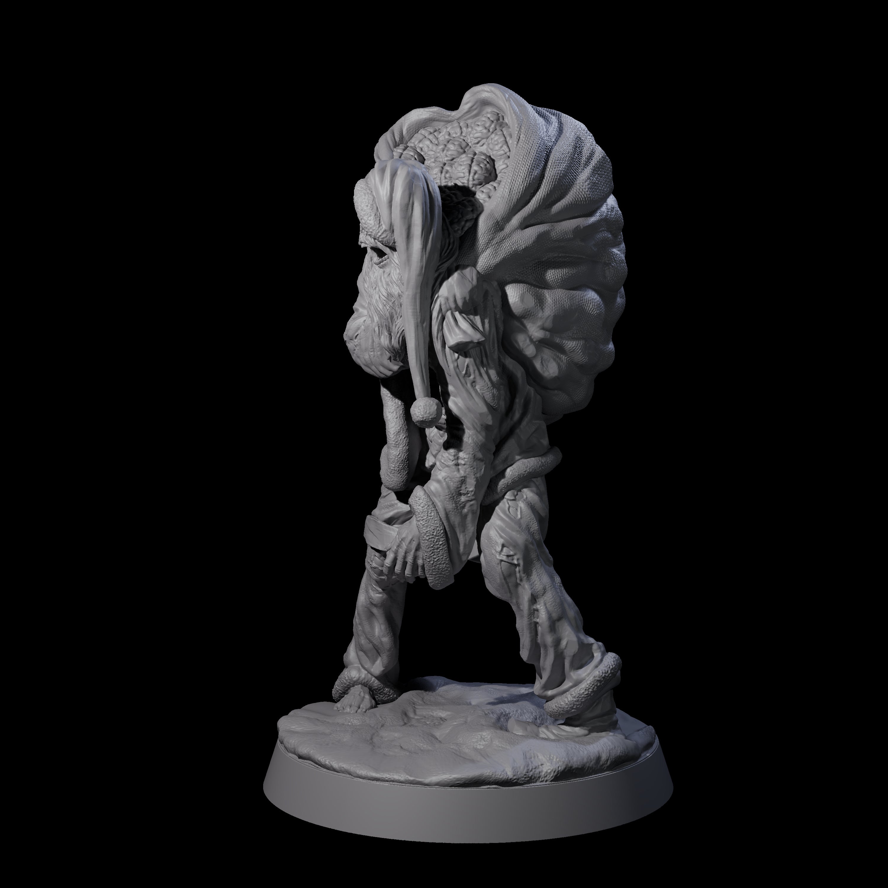 Stalking Zombie Santa Miniature for Dungeons and Dragons, Pathfinder or other TTRPGs