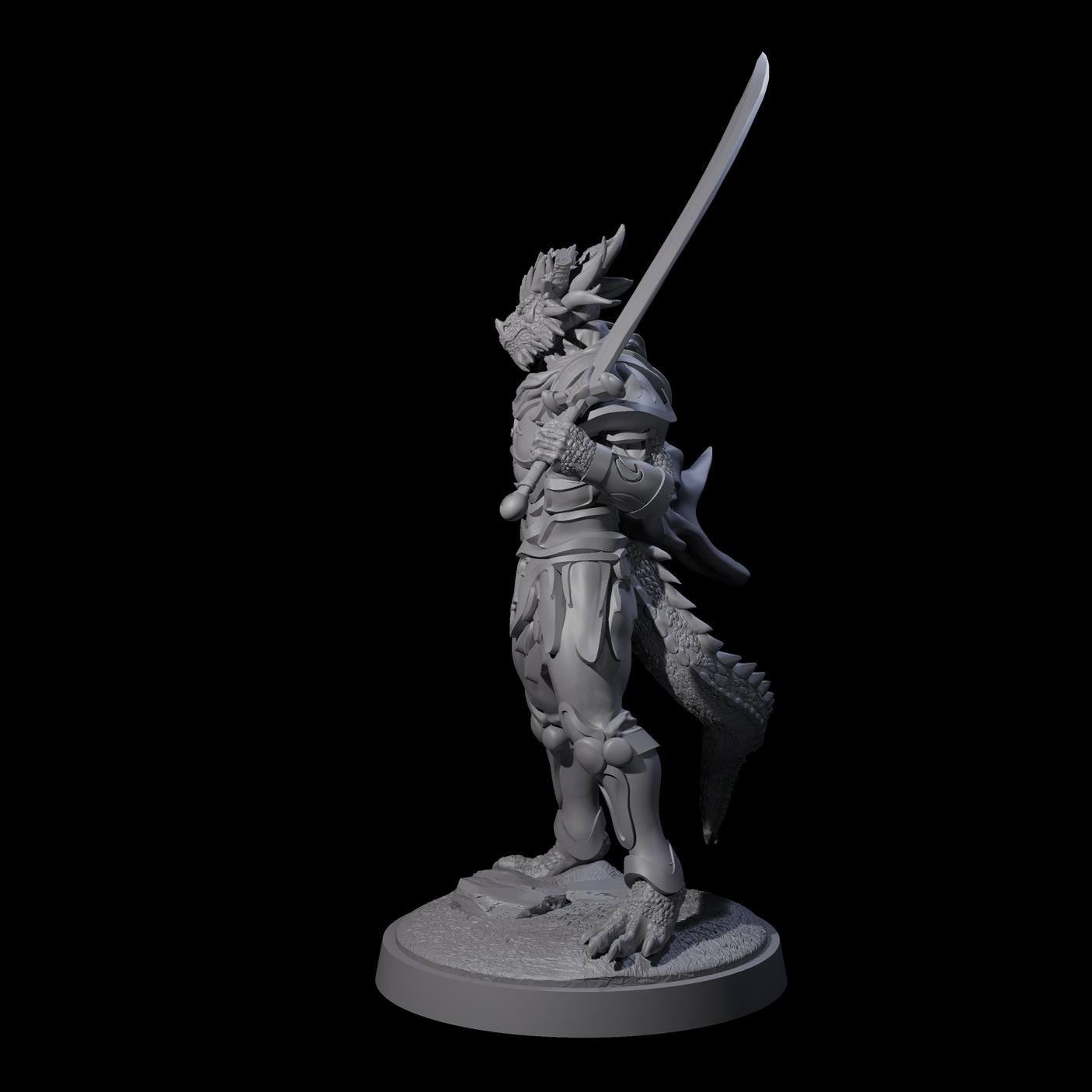 Stalwart Dragonborn Crusader Miniature for Dungeons and Dragons, Pathfinder or other TTRPGs