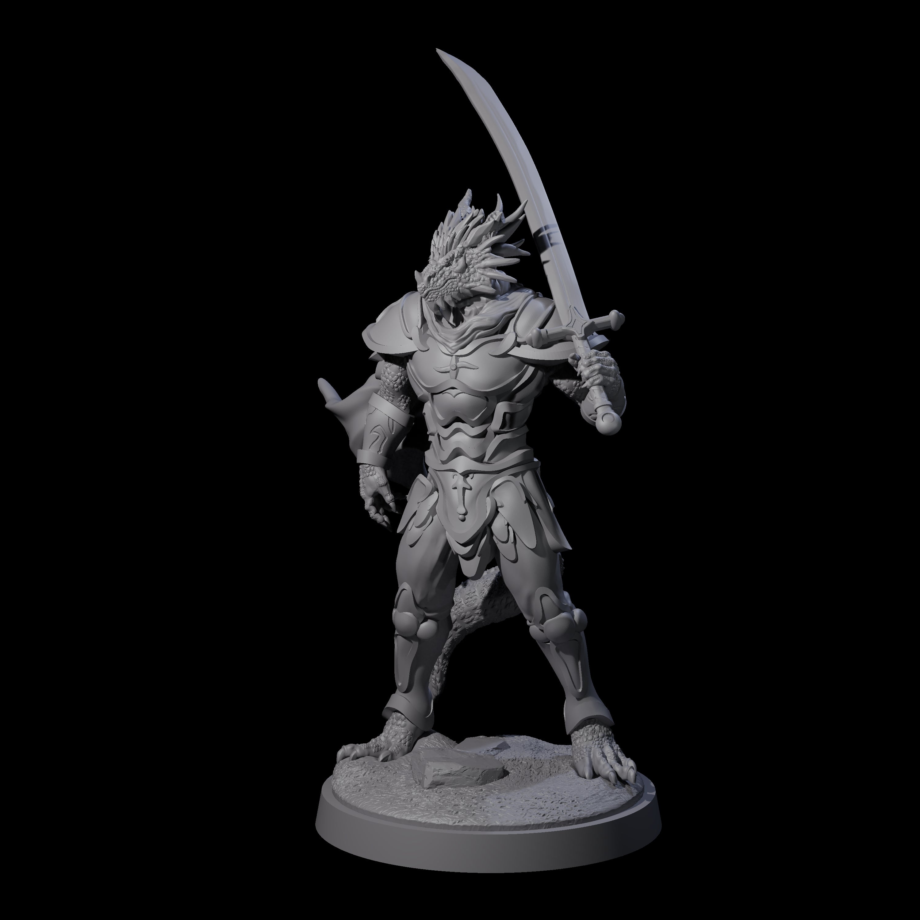 Stalwart Dragonborn Crusader Miniature for Dungeons and Dragons, Pathfinder or other TTRPGs