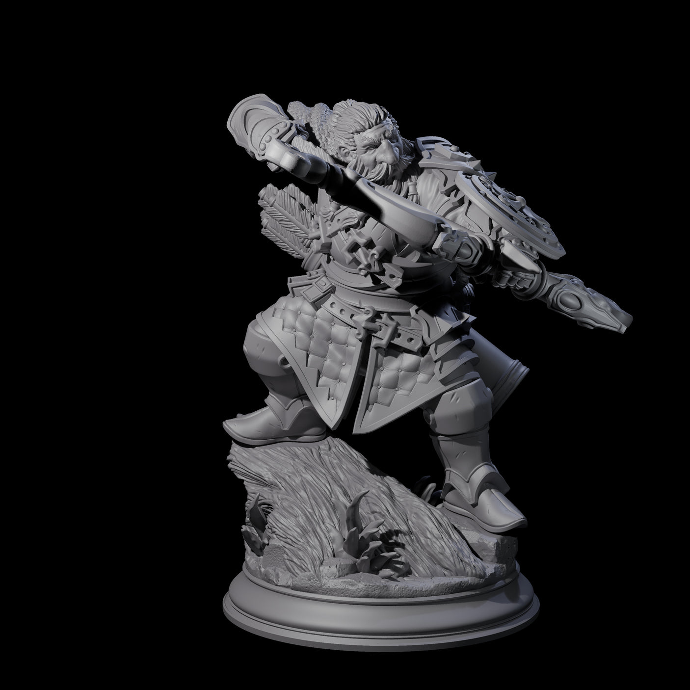 Stalwart Dwarf Warrior Miniature for Dungeons and Dragons, Pathfinder or other TTRPGs