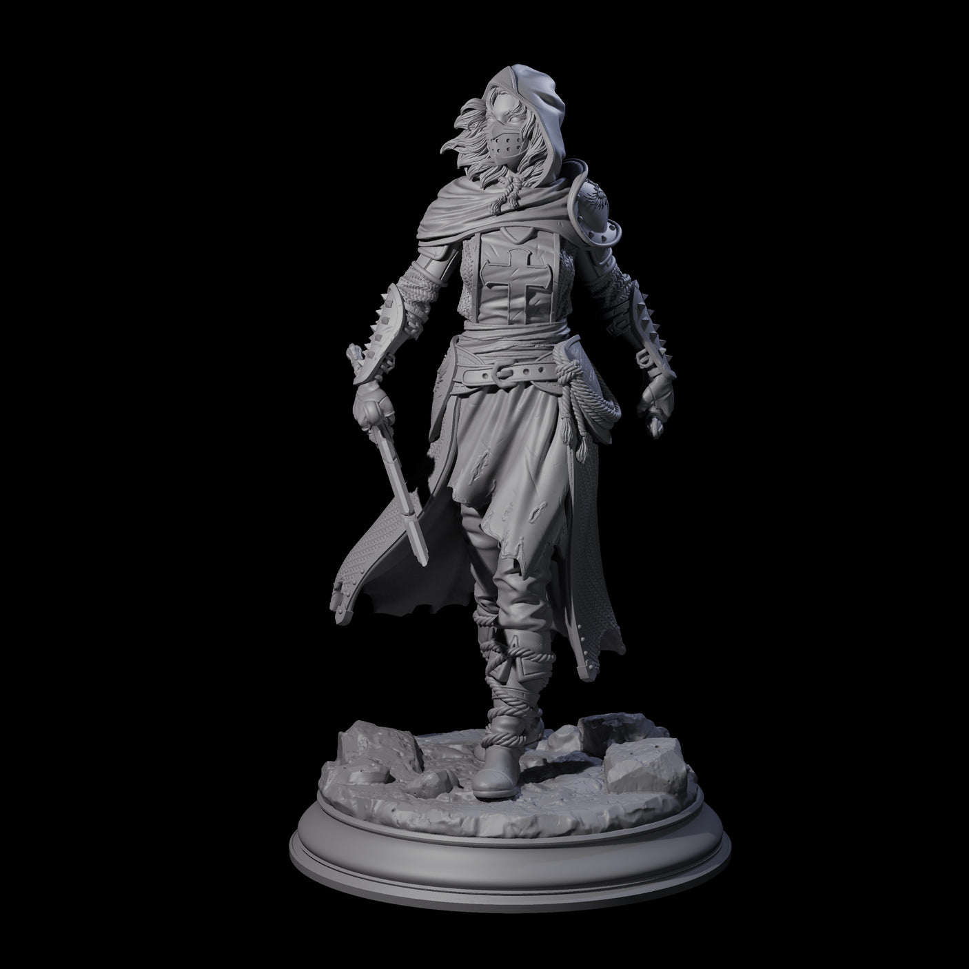 Stalwart Human Paladin Miniature for Dungeons and Dragons, Pathfinder or other TTRPGs