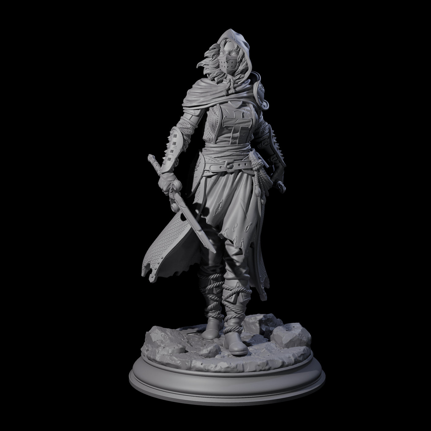 Stalwart Human Paladin Miniature for Dungeons and Dragons, Pathfinder or other TTRPGs