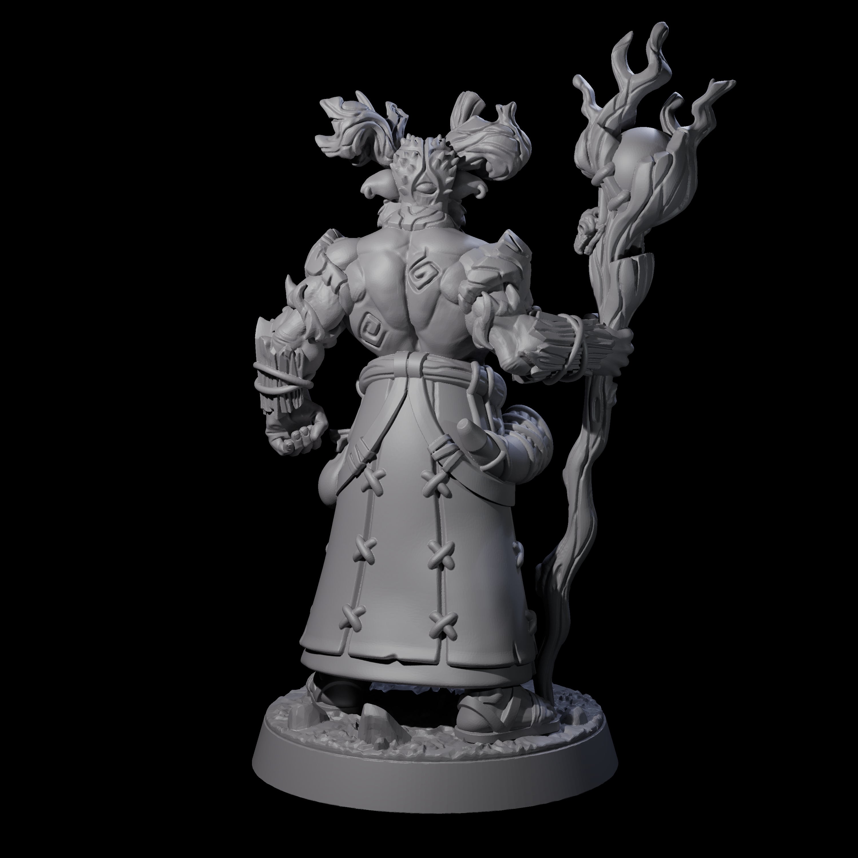 Stalwart Woodland Saytr Druid Miniature for Dungeons and Dragons, Pathfinder or other TTRPGs