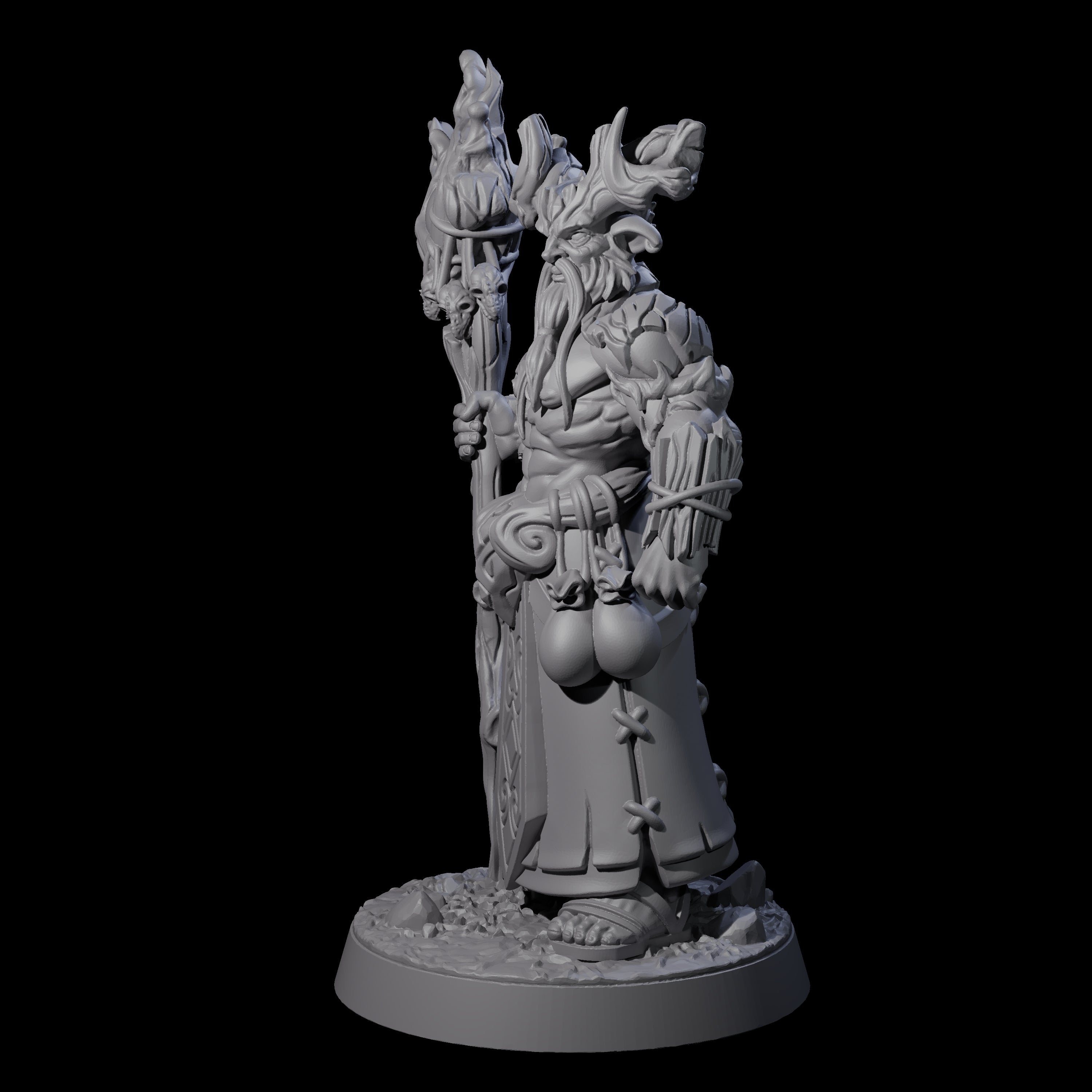 Stalwart Woodland Saytr Druid Miniature for Dungeons and Dragons, Pathfinder or other TTRPGs