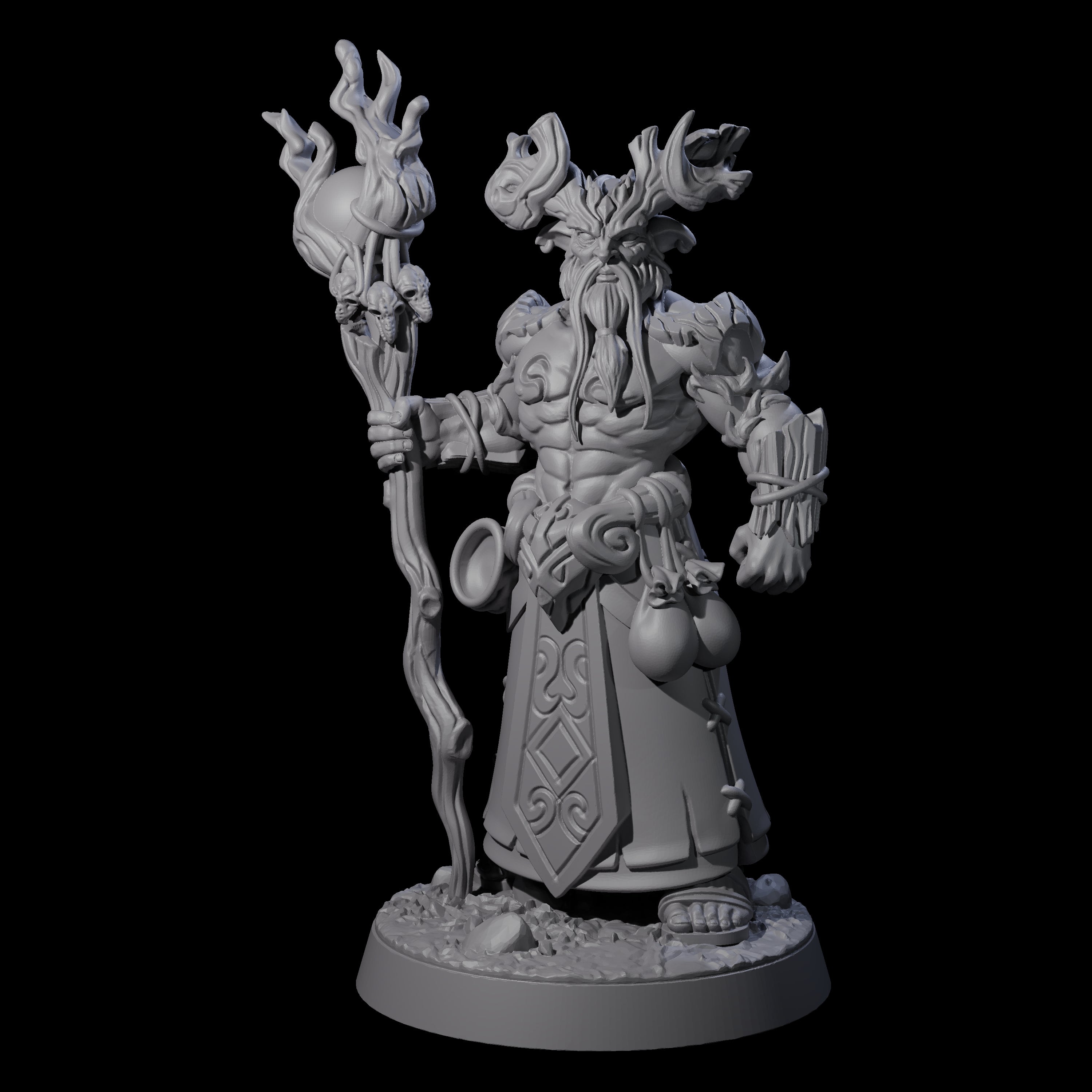 Stalwart Woodland Saytr Druid Miniature for Dungeons and Dragons, Pathfinder or other TTRPGs