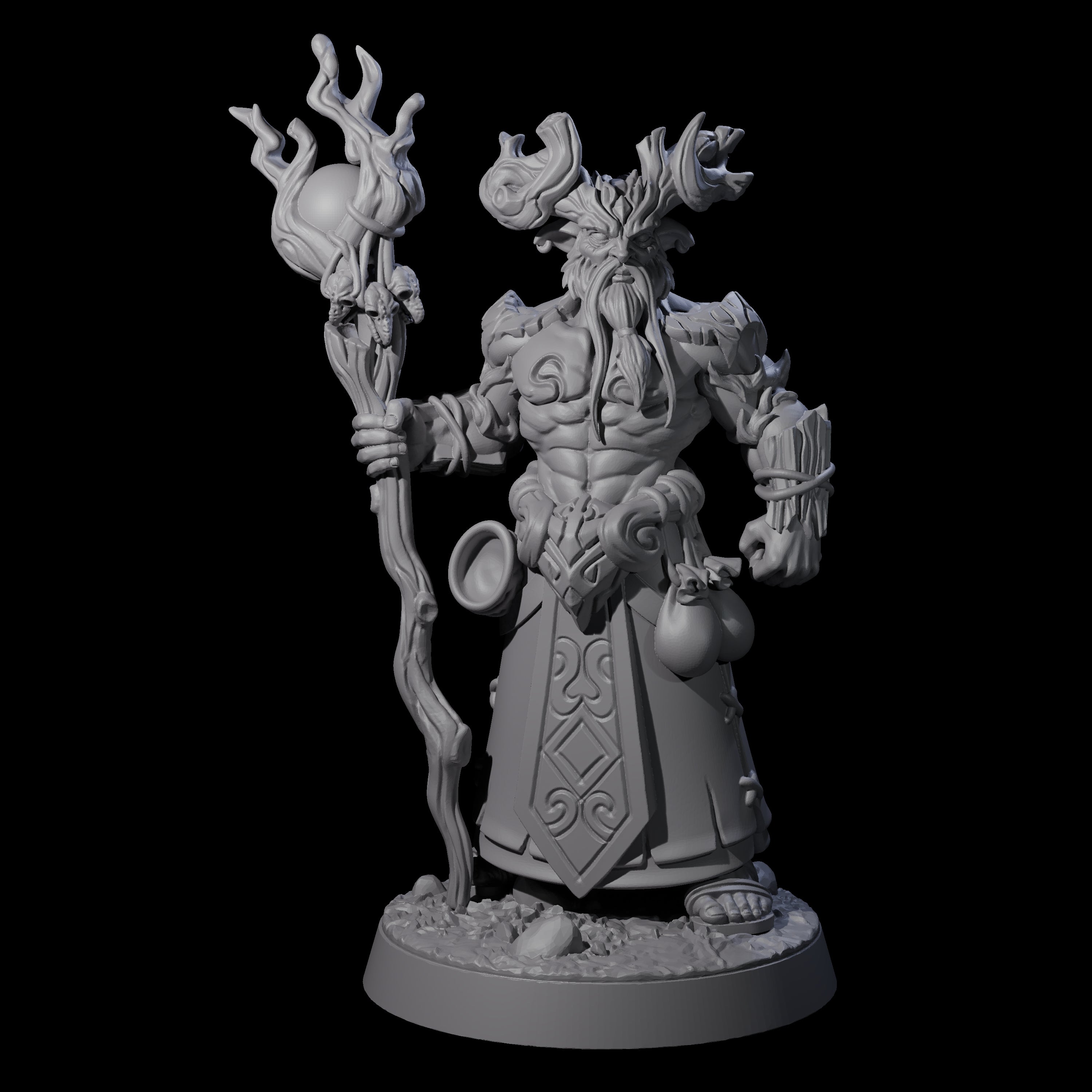Stalwart Woodland Saytr Druid Miniature for Dungeons and Dragons, Pathfinder or other TTRPGs