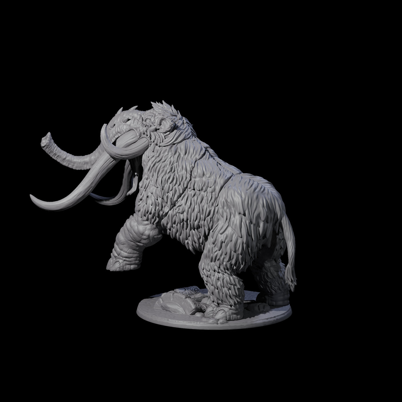 Stampeding Wooly Mammoth Miniature for Dungeons and Dragons, Pathfinder or other TTRPGs