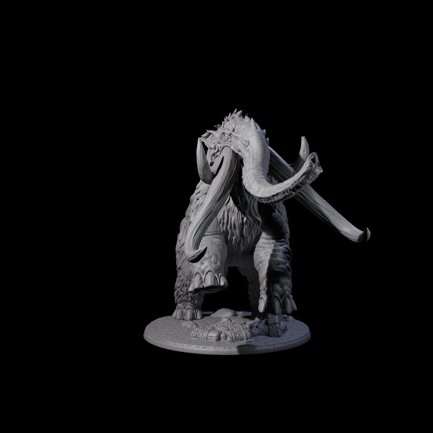 Stampeding Wooly Mammoth Miniature for Dungeons and Dragons, Pathfinder or other TTRPGs