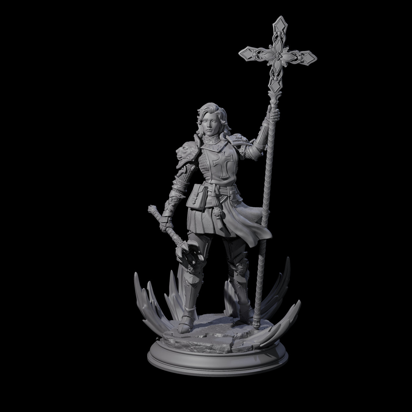 Starborn Human Cleric Miniature for Dungeons and Dragons, Pathfinder or other TTRPGs