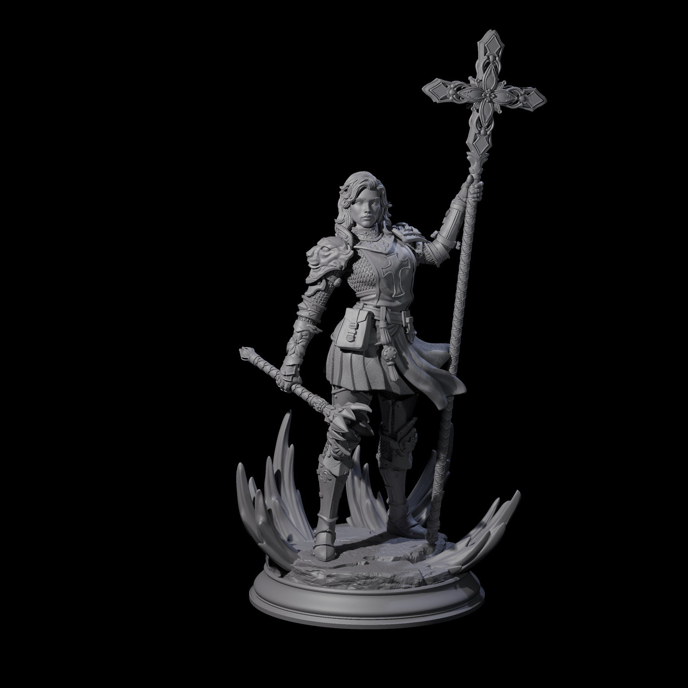 Starborn Human Cleric Miniature for Dungeons and Dragons, Pathfinder or other TTRPGs