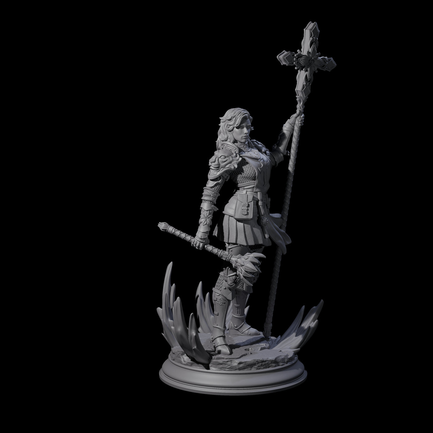 Starborn Human Cleric Miniature for Dungeons and Dragons, Pathfinder or other TTRPGs