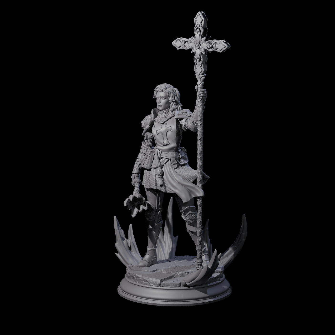 Starborn Human Cleric Miniature for Dungeons and Dragons, Pathfinder or other TTRPGs