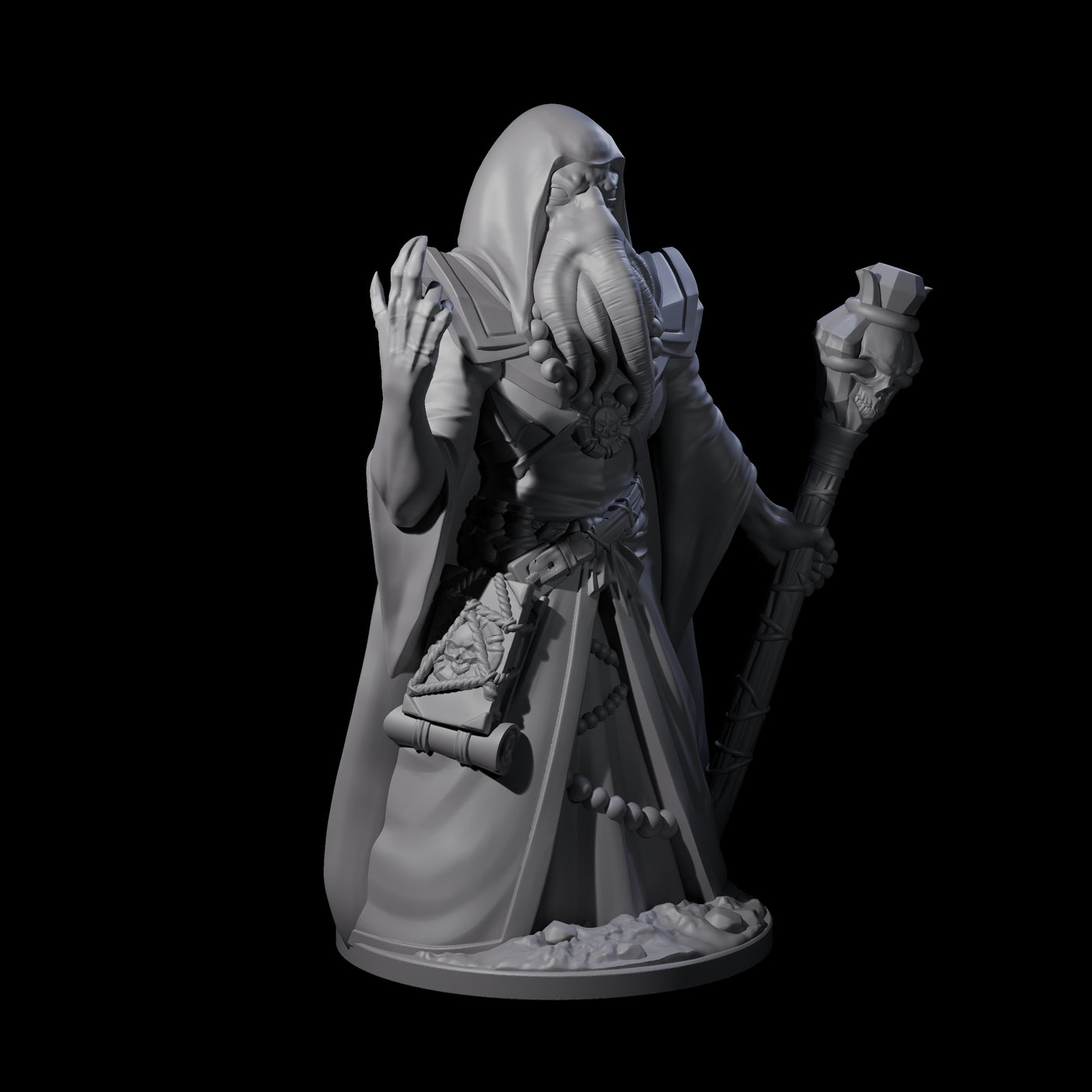 Staring Mind Flayer Arcanist Miniature for Dungeons and Dragons, Pathfinder or other TTRPGs