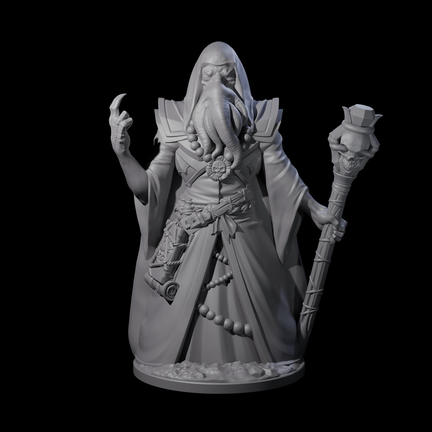 Staring Mind Flayer Arcanist Miniature for Dungeons and Dragons, Pathfinder or other TTRPGs