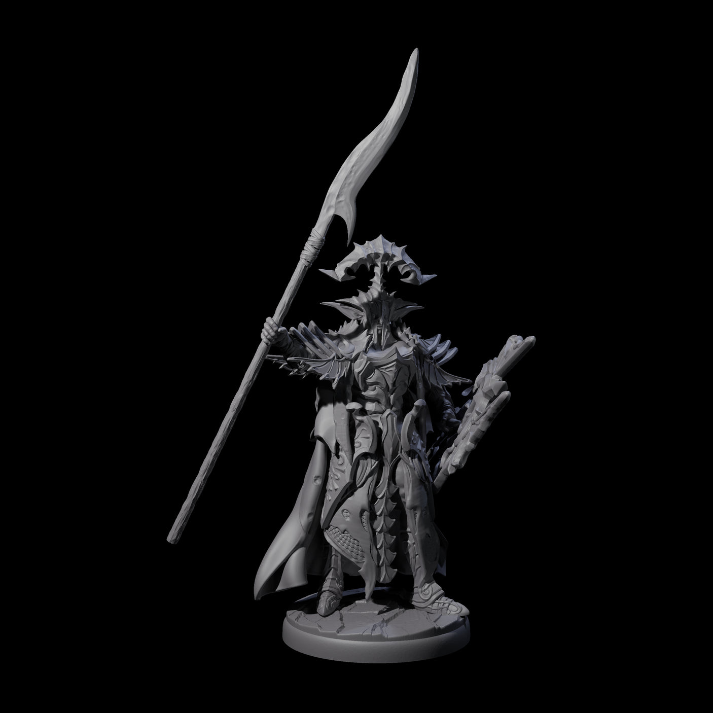Steadfast Dark Elf Guard Commander Miniature for Dungeons and Dragons, Pathfinder or other TTRPGs