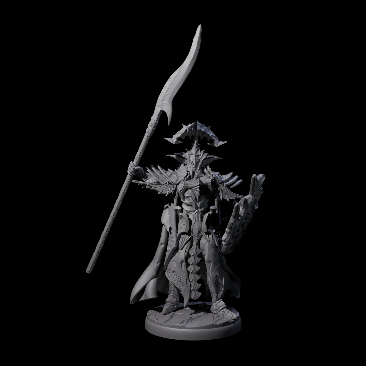 Steadfast Dark Elf Guard Commander Miniature for Dungeons and Dragons, Pathfinder or other TTRPGs