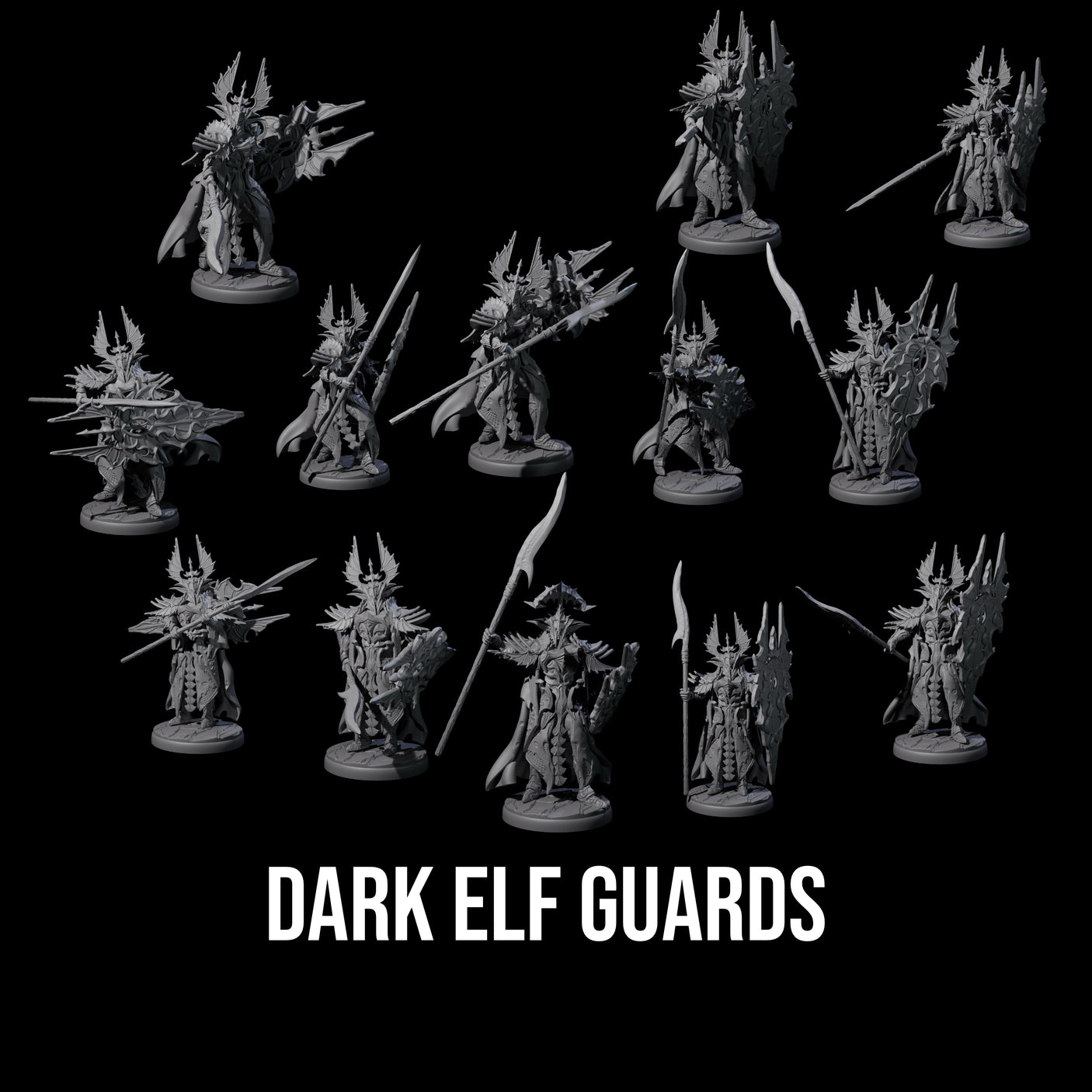 Steadfast Dark Elf Guard Company Miniature for Dungeons and Dragons, Pathfinder or other TTRPGs