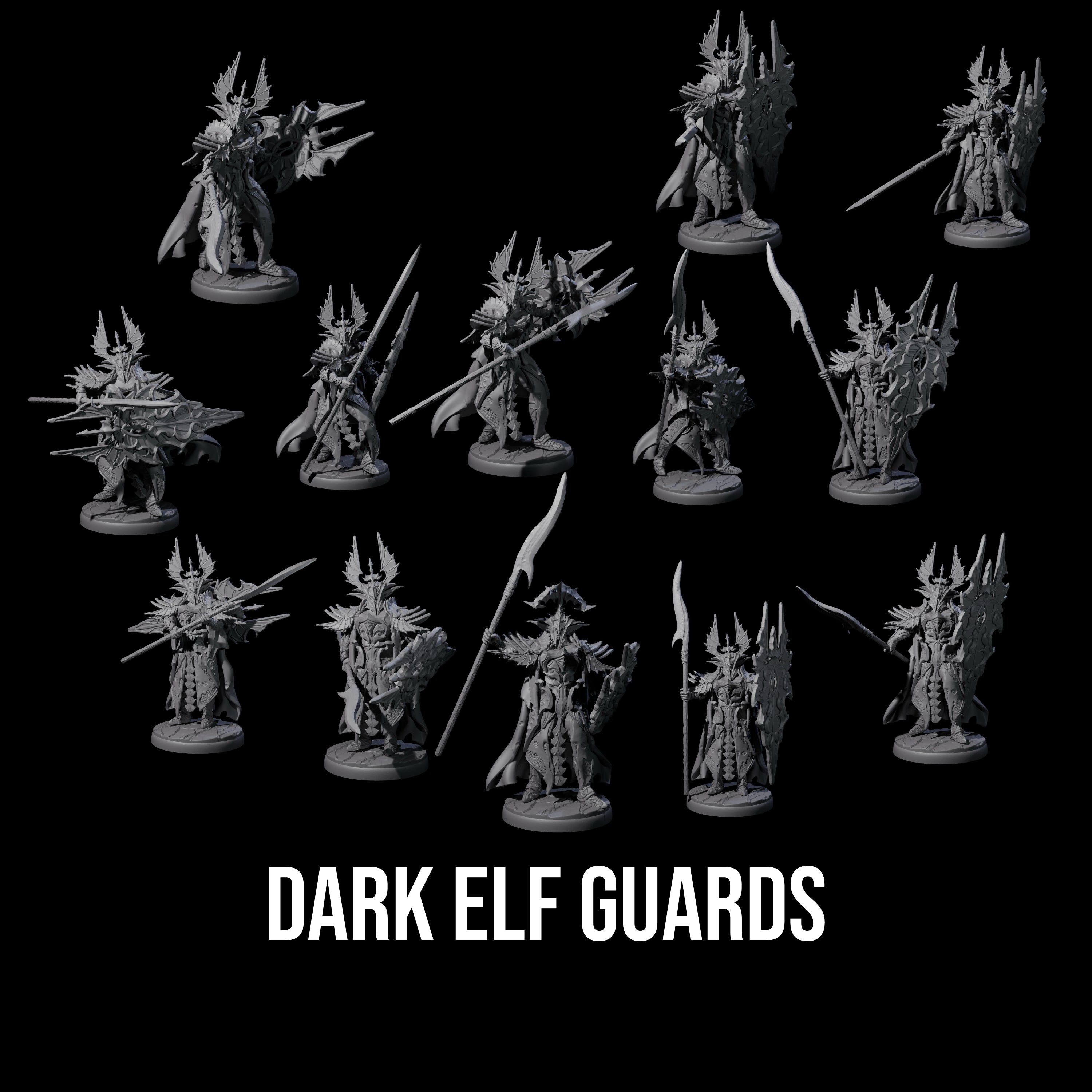 Steadfast Dark Elf Guard Company Miniature for Dungeons and Dragons, Pathfinder or other TTRPGs