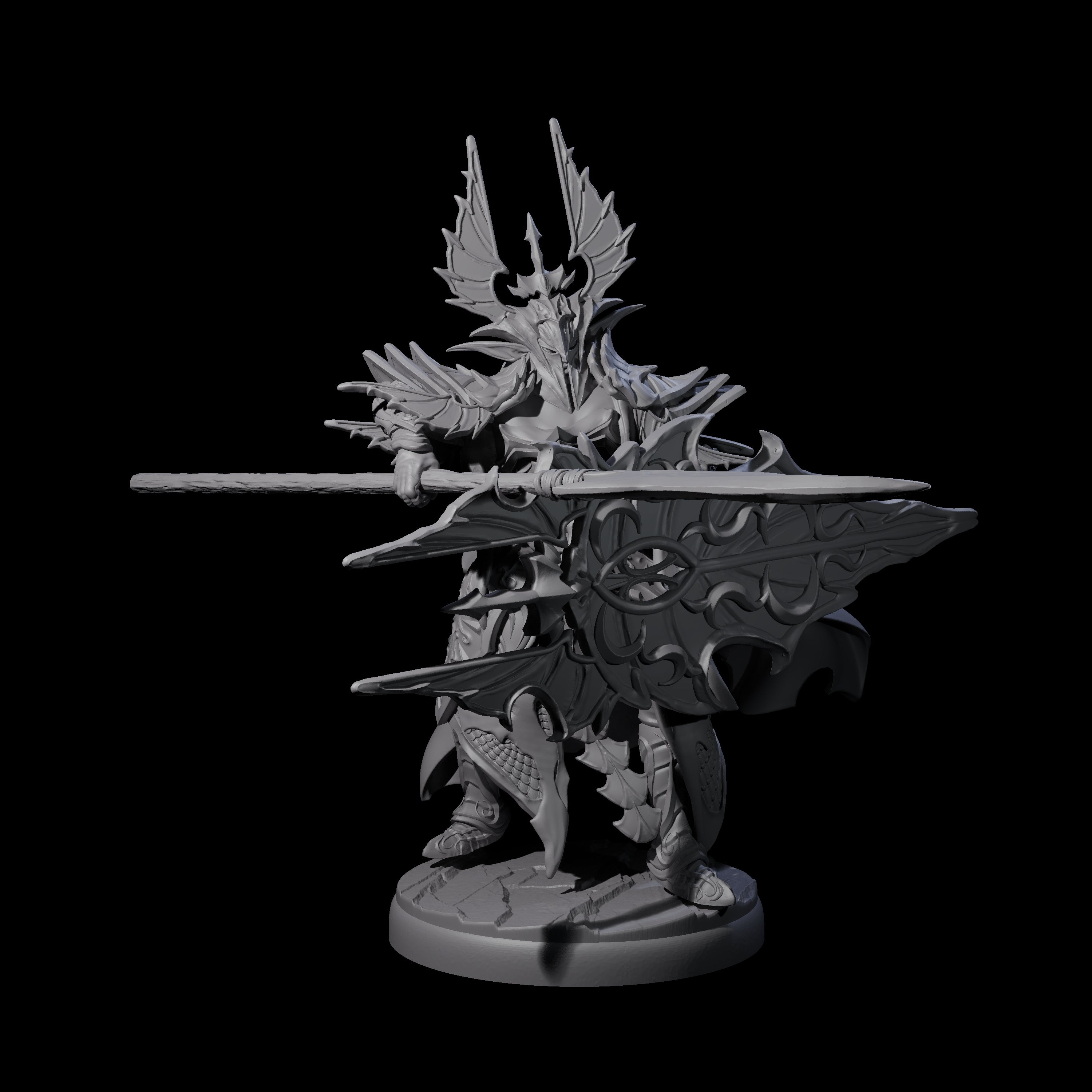 Steadfast Dark Elf Guard D Miniature for Dungeons and Dragons, Pathfinder or other TTRPGs