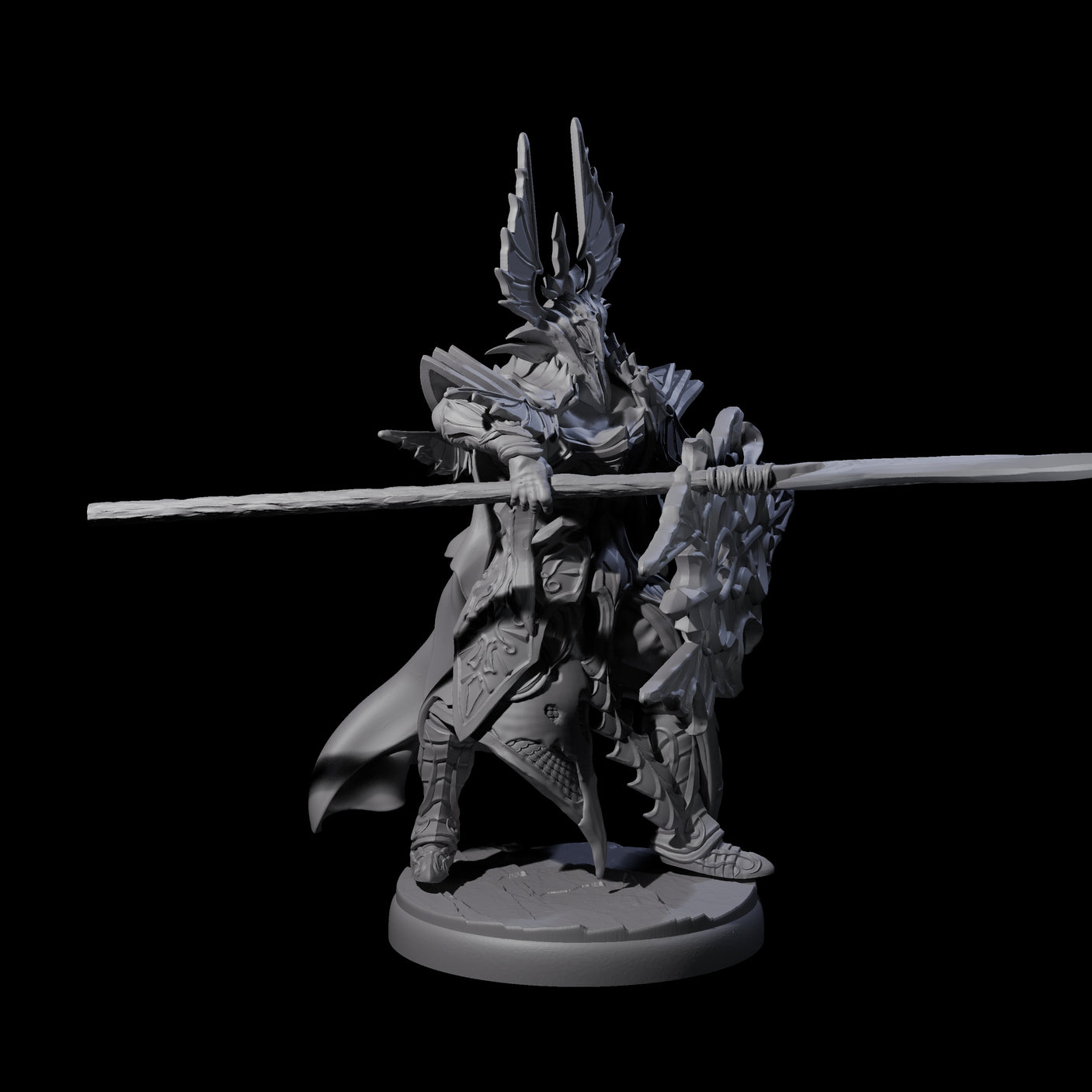 Steadfast Dark Elf Guard D Miniature for Dungeons and Dragons, Pathfinder or other TTRPGs
