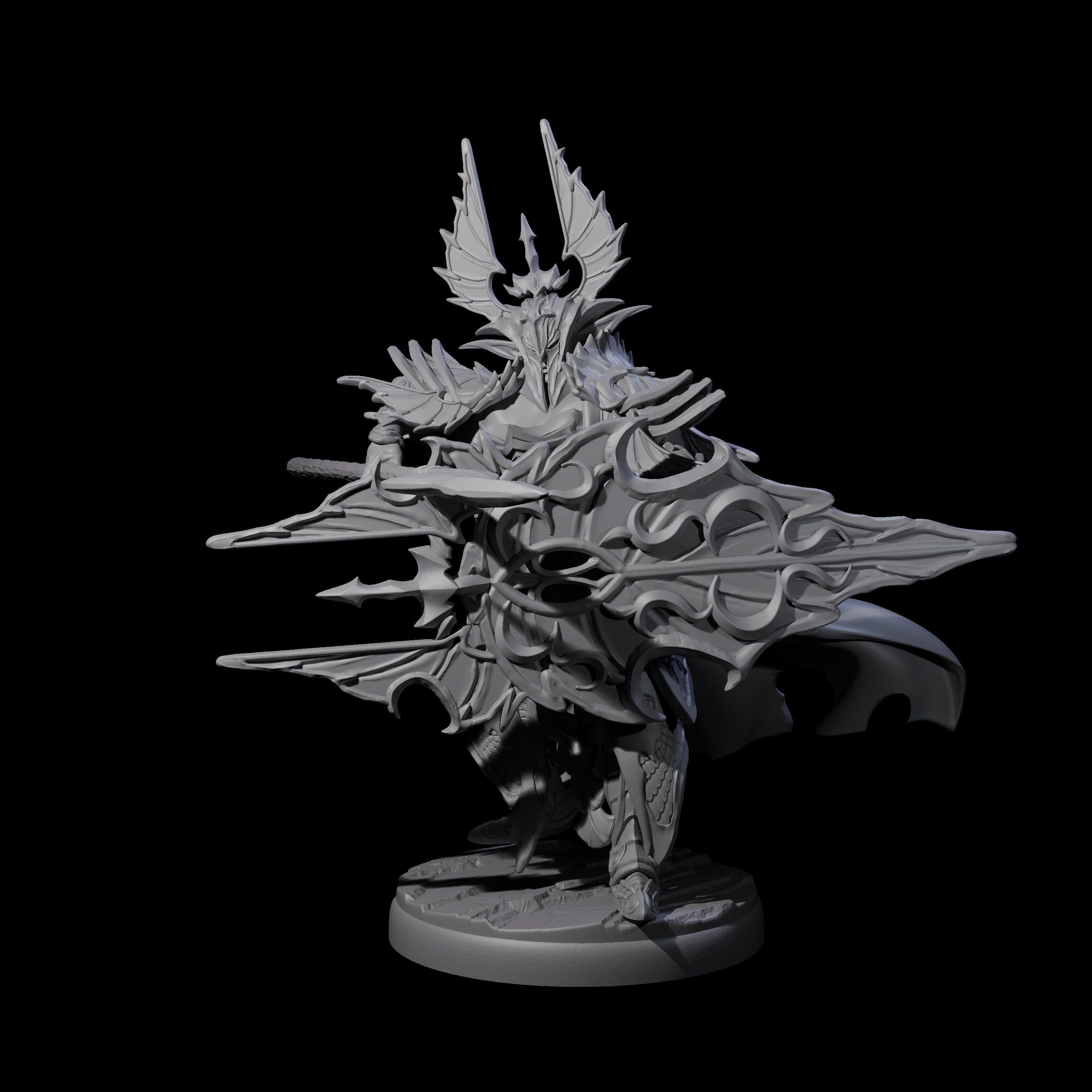 Steadfast Dark Elf Guard D Miniature for Dungeons and Dragons, Pathfinder or other TTRPGs