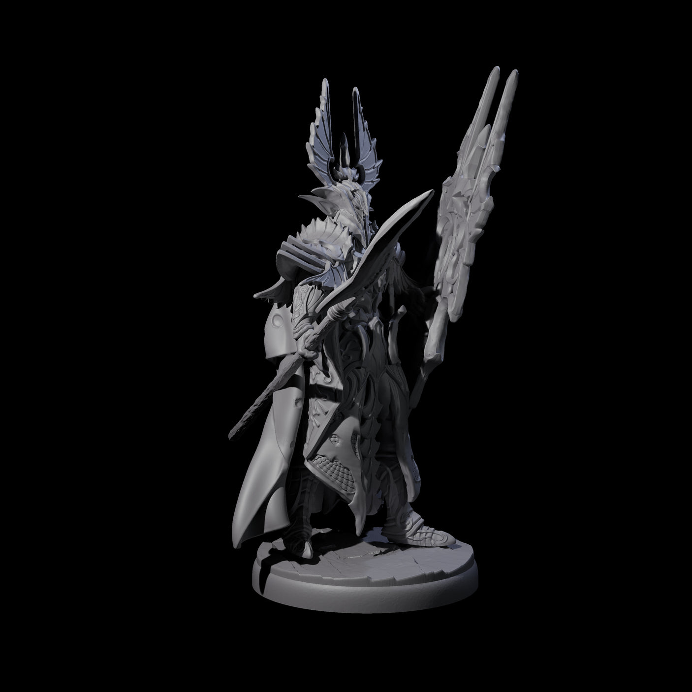 Steadfast Dark Elf Guard L Miniature for Dungeons and Dragons, Pathfinder or other TTRPGs