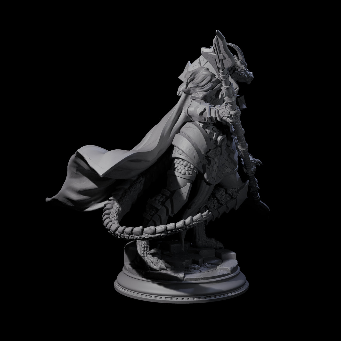 Steadfast Dragonborn General Miniature for Dungeons and Dragons, Pathfinder or other TTRPGs