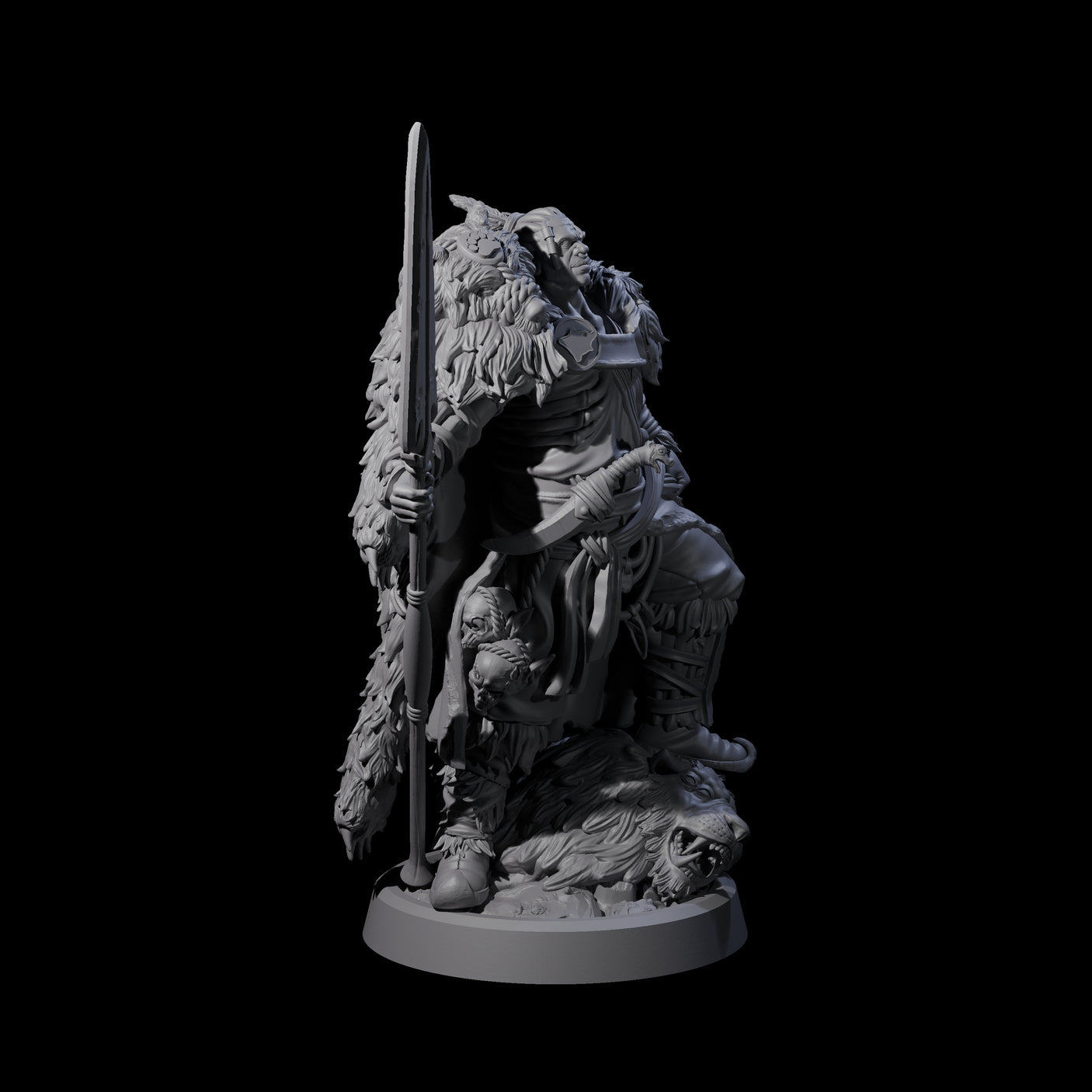 Steadfast Half Orc Hunter Miniature for Dungeons and Dragons, Pathfinder or other TTRPGs