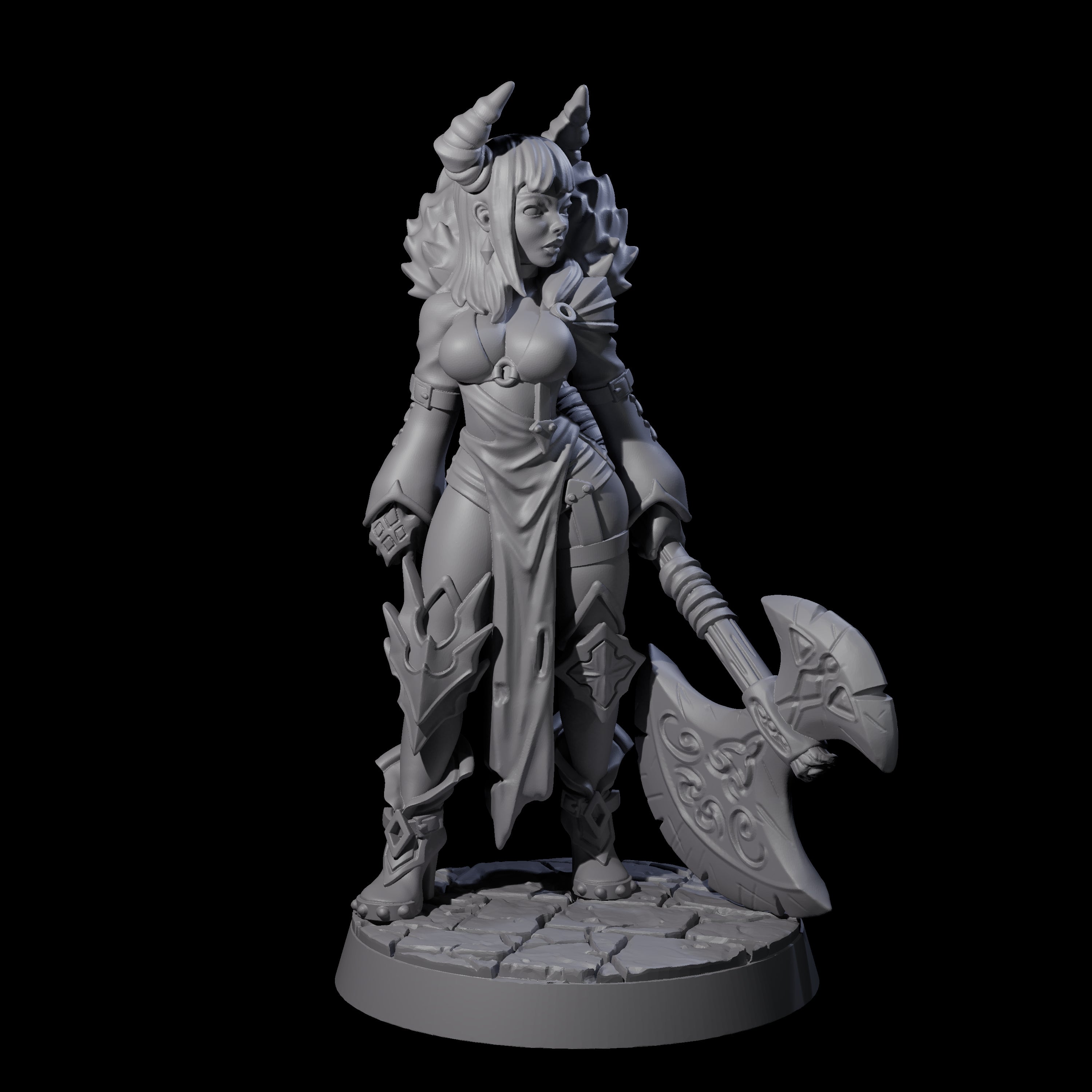 Steadfast Tiefling Fighter Miniature for Dungeons and Dragons, Pathfinder or other TTRPGs