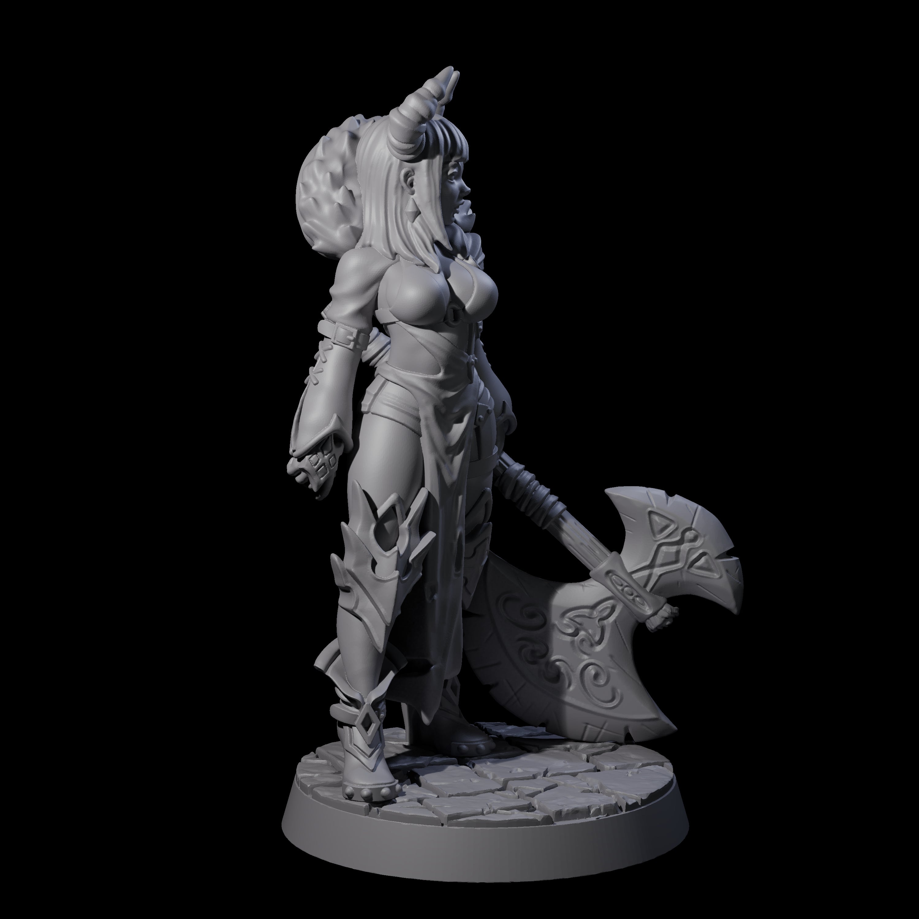 Steadfast Tiefling Fighter Miniature for Dungeons and Dragons, Pathfinder or other TTRPGs