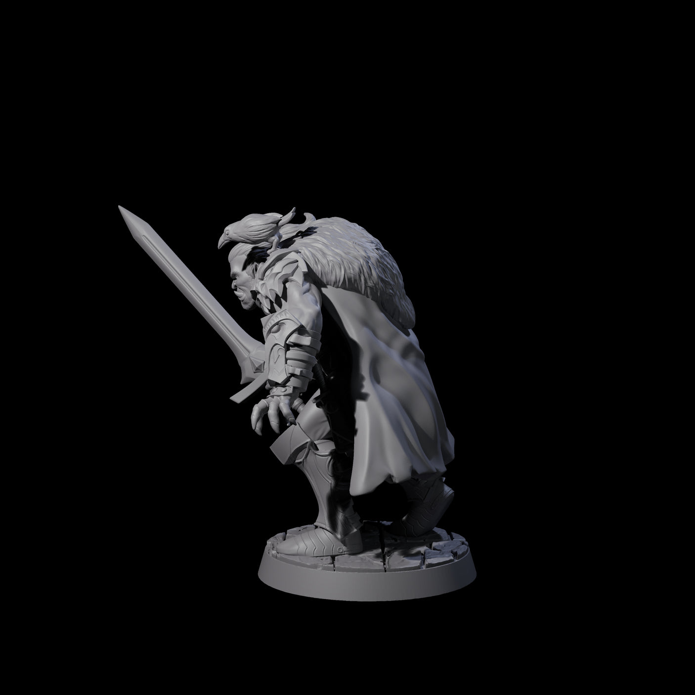 Stealthing Half Orc Fighter Miniature for Dungeons and Dragons, Pathfinder or other TTRPGs