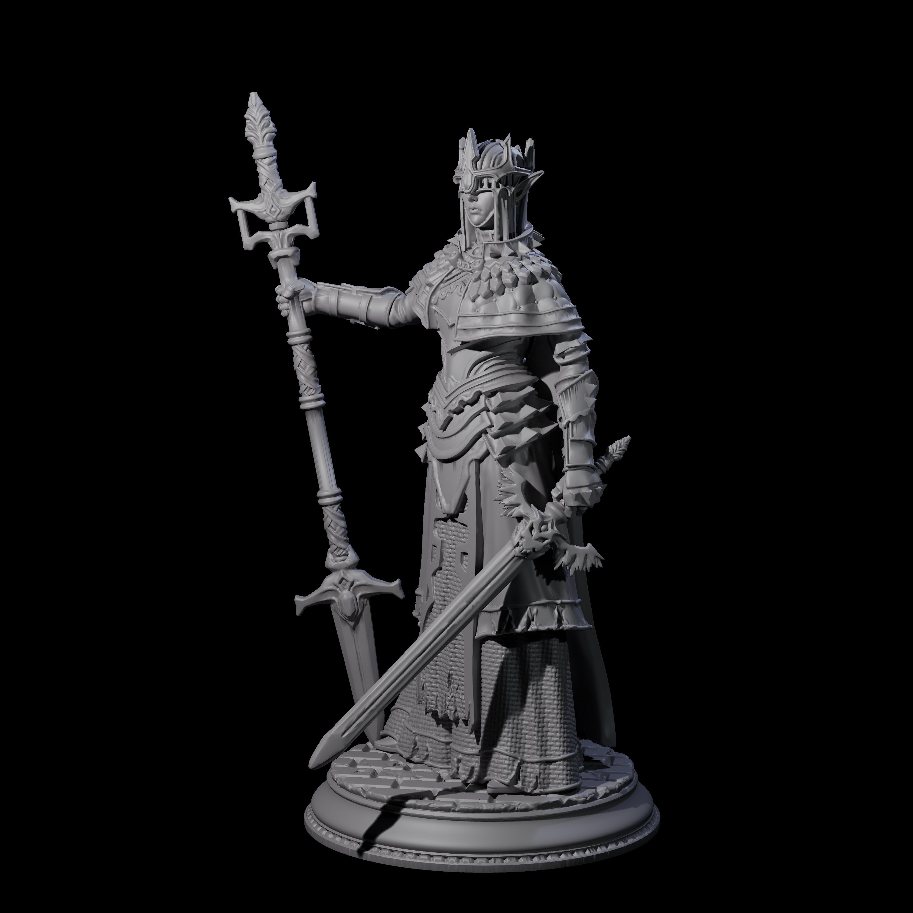 Steely Armoured Cleric Miniature for Dungeons and Dragons, Pathfinder or other TTRPGs