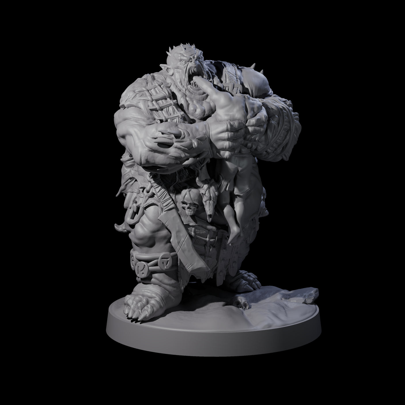 Stinking Ogre B Miniature for Dungeons and Dragons, Pathfinder or other TTRPGs