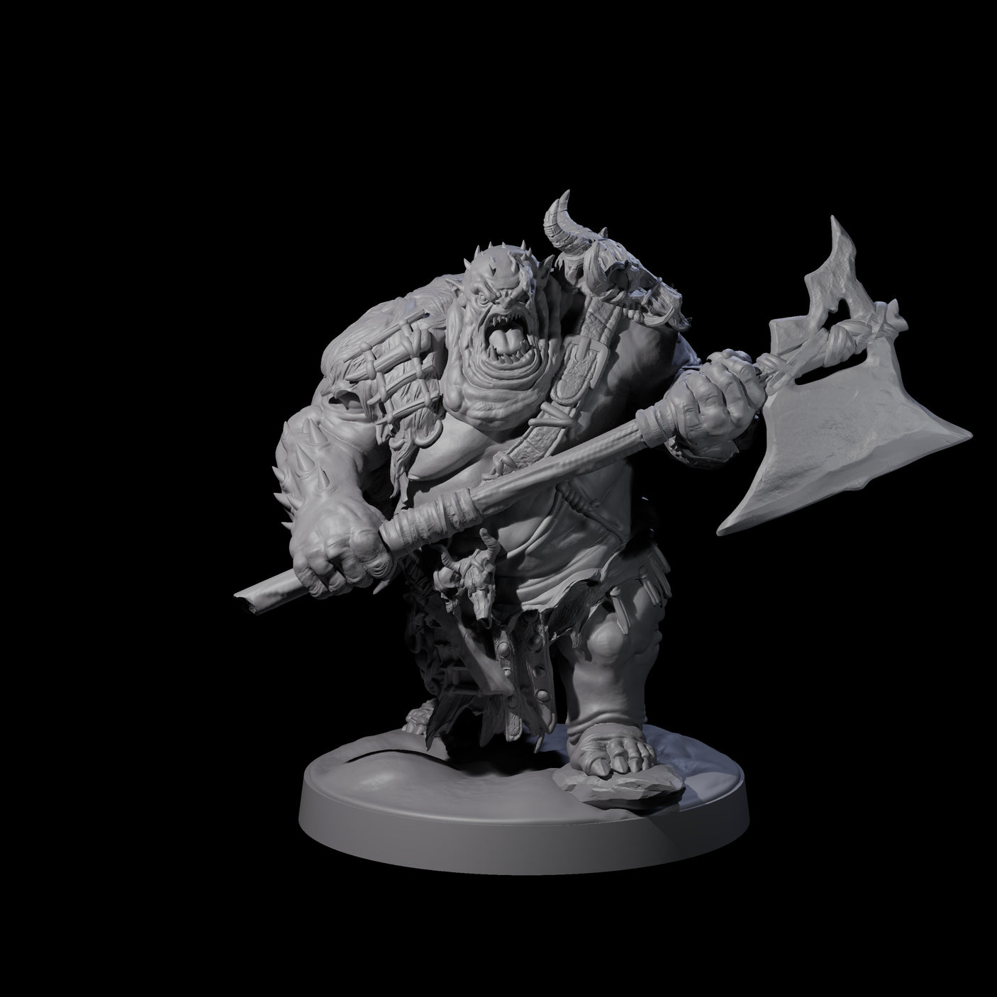 Stinking Ogre C Miniature for Dungeons and Dragons, Pathfinder or other TTRPGs