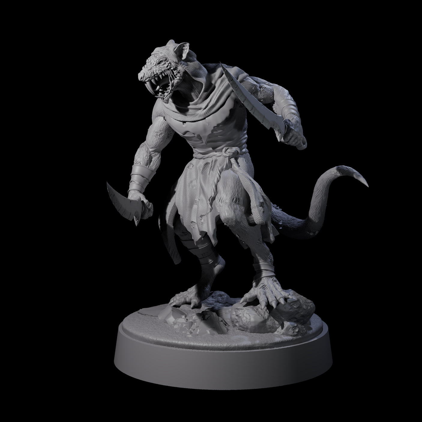 Stinky Ratfolk Rot Priest Miniature for Dungeons and Dragons, Pathfinder or other TTRPGs