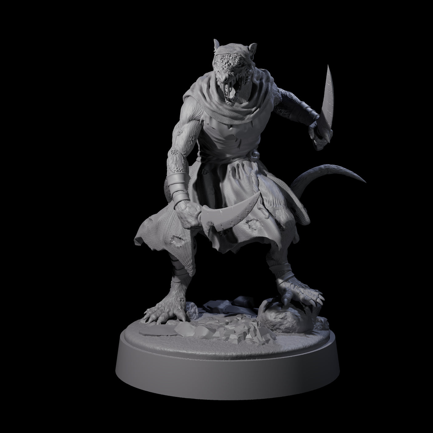 Stinky Ratfolk Rot Priest Miniature for Dungeons and Dragons, Pathfinder or other TTRPGs