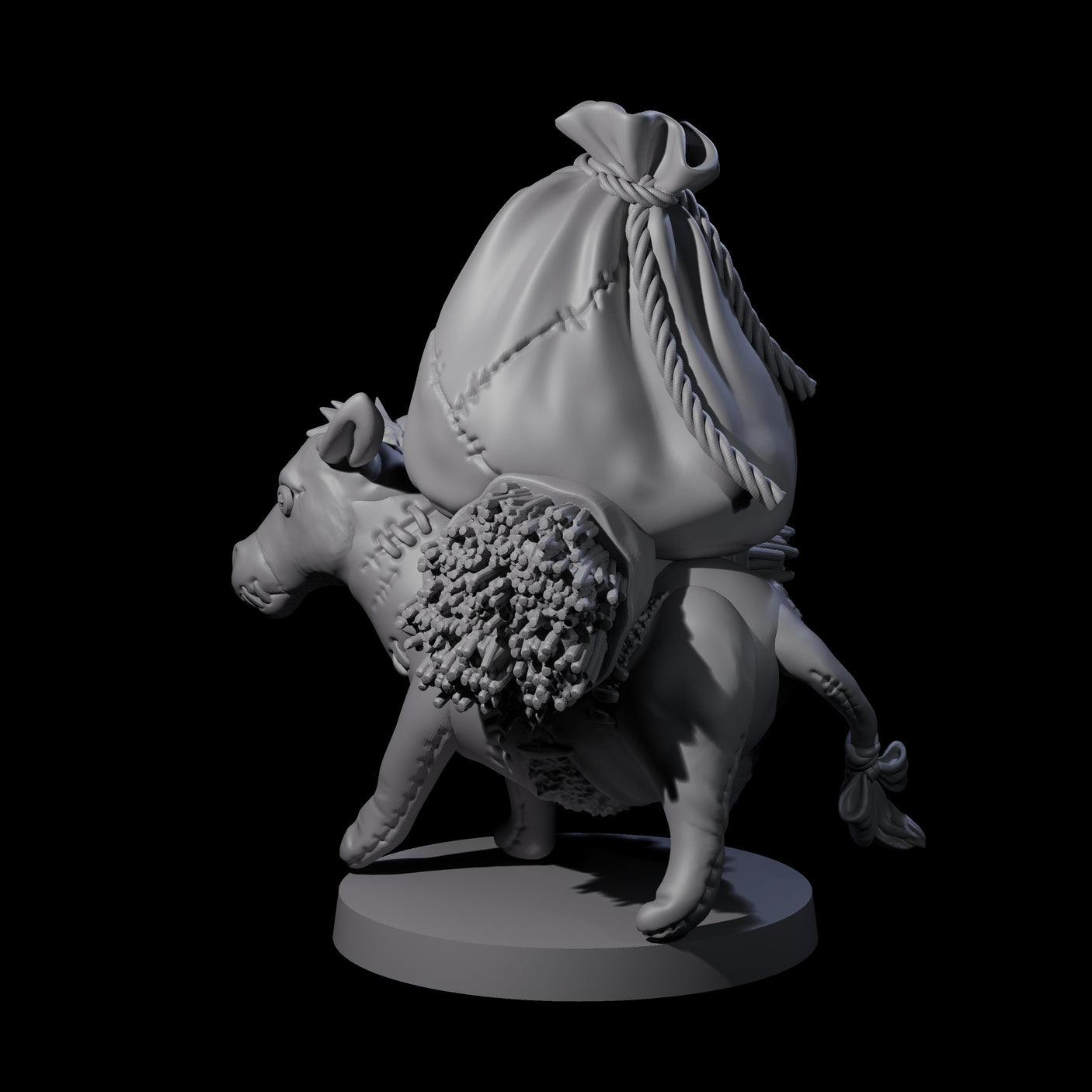 Stitched Together Zombie Donkey Miniature for Dungeons and Dragons, Pathfinder or other TTRPGs
