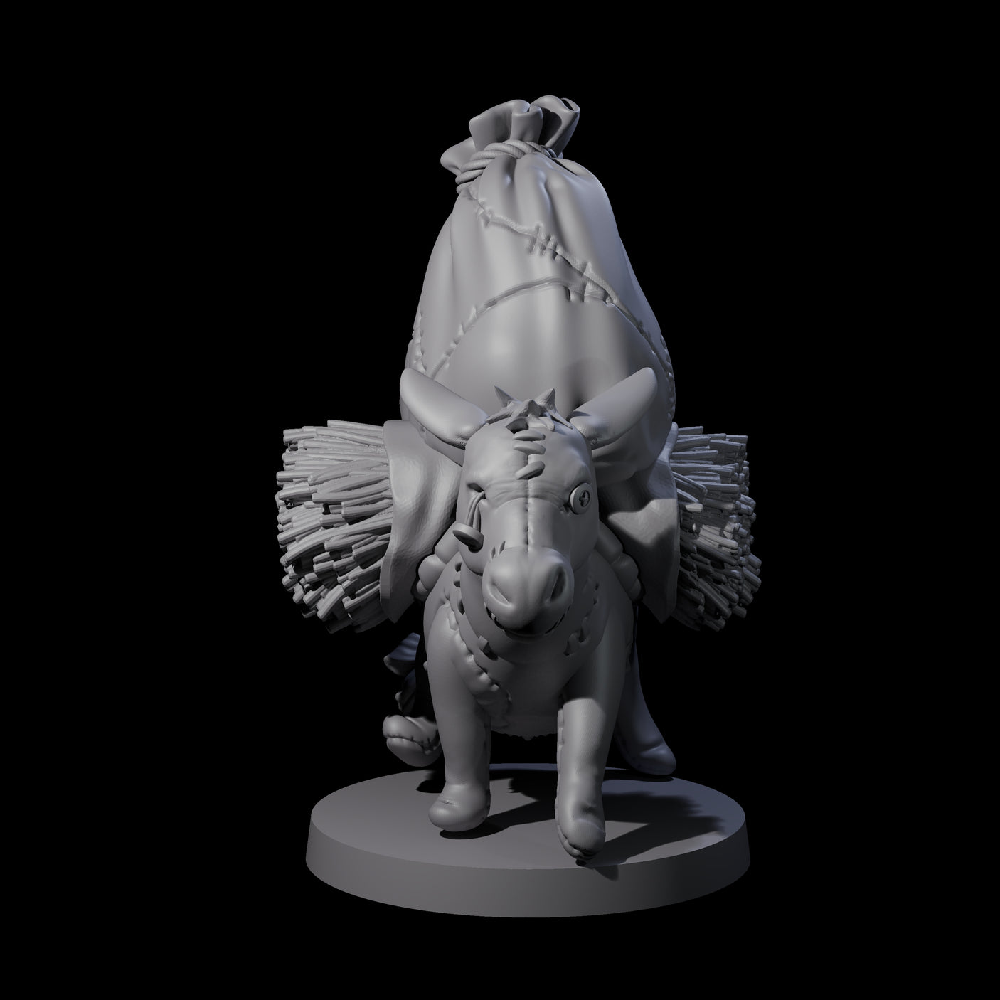 Stitched Together Zombie Donkey Miniature for Dungeons and Dragons, Pathfinder or other TTRPGs